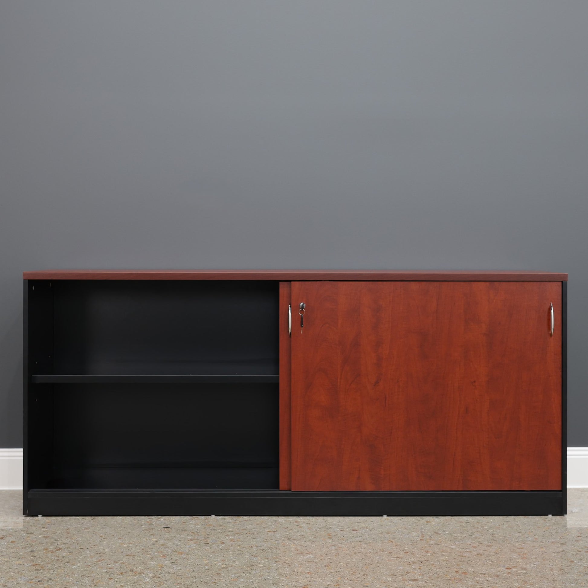 Performance 1800 Sliding Door Buffet - Red Gum/ Black