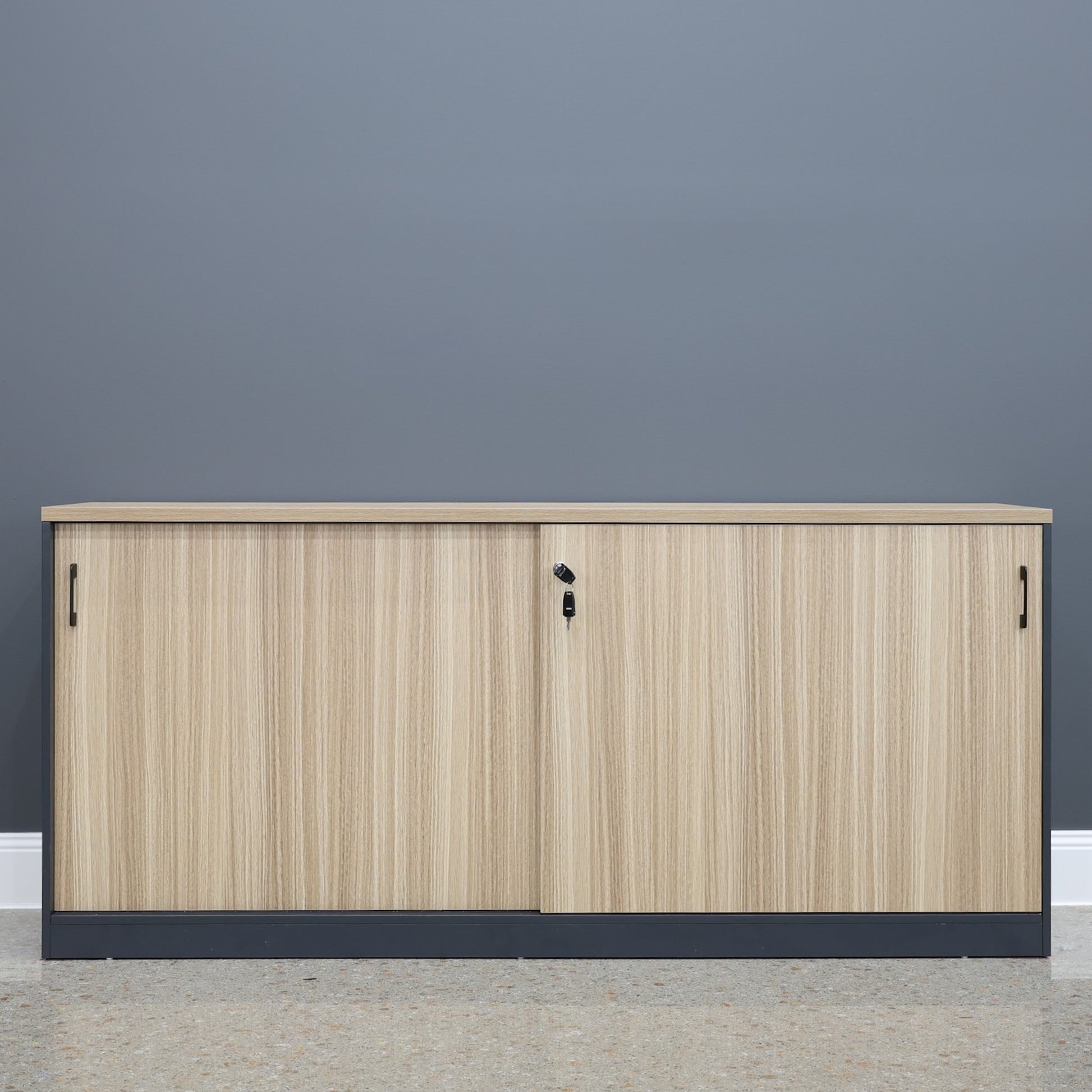 Performance 1800 Sliding Door Buffet - Natural Oak/ Charcoal