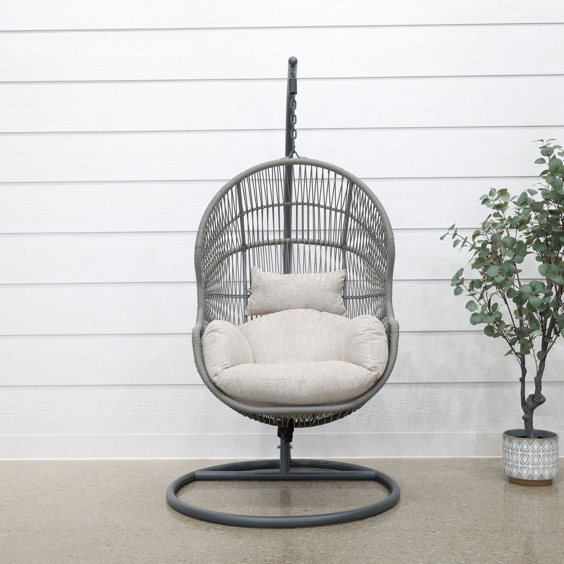 Atlantic Hanging Egg Chair - Grey