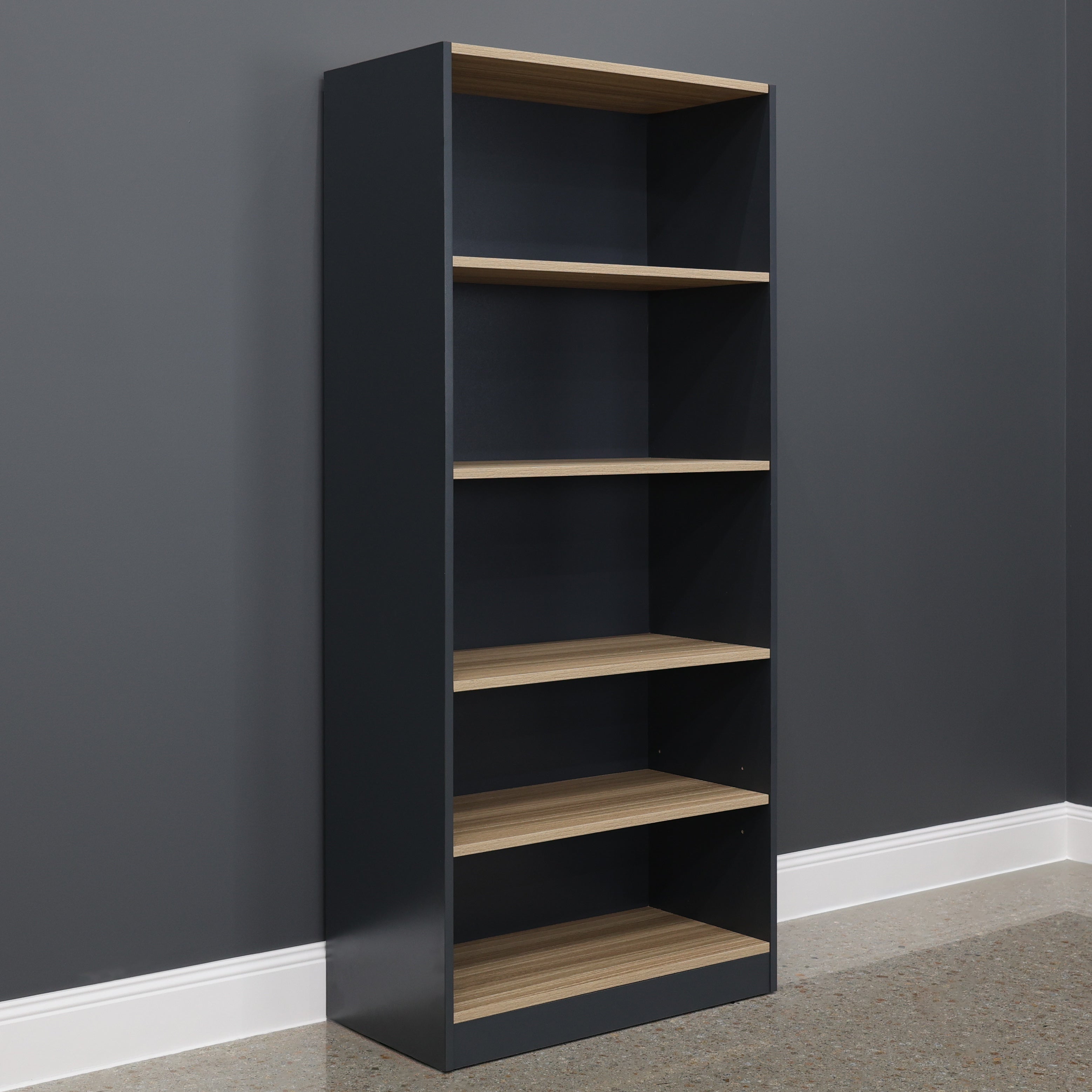 Performance Bookcase Large – Natural Oak / Charcoal