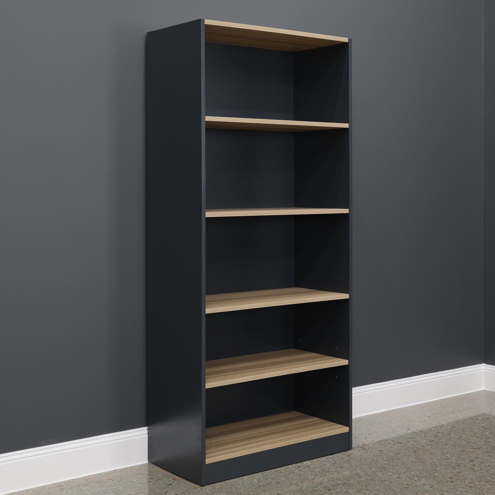 Performance Bookcase Large – Natural oak / Charcoal