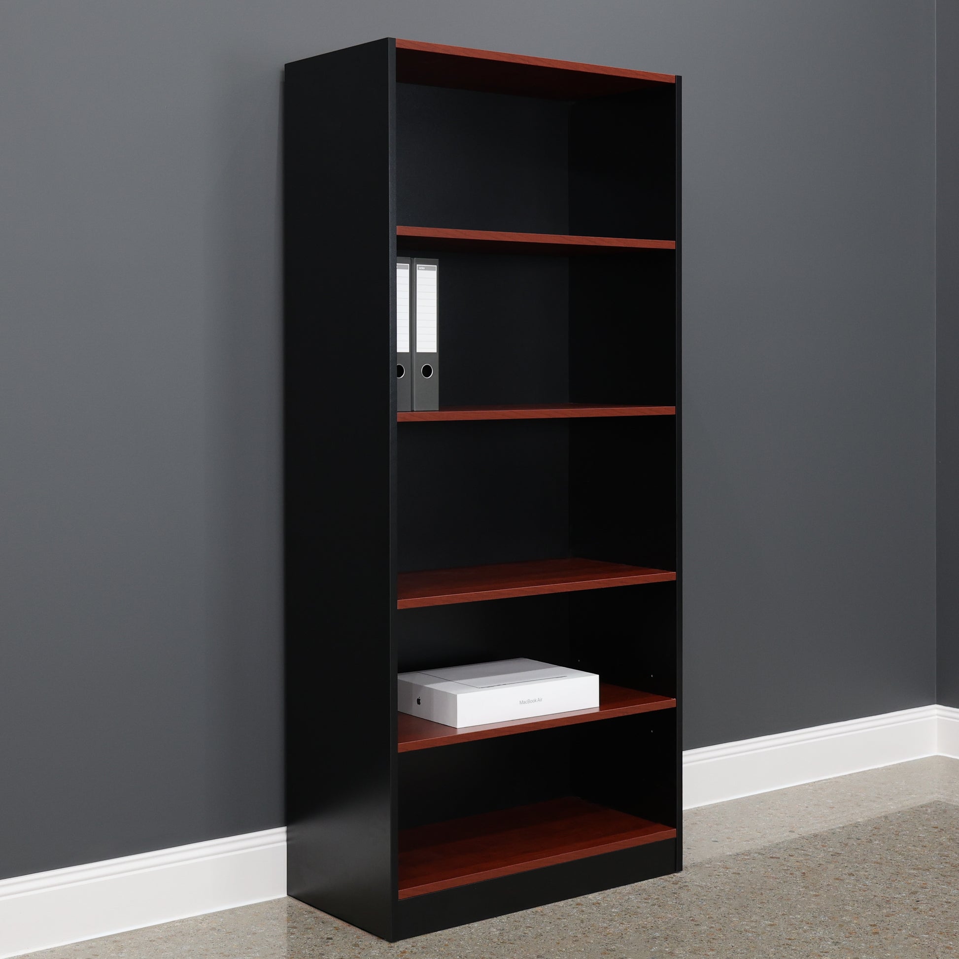Performance Bookcase Large - Red Gum/ Charcoal