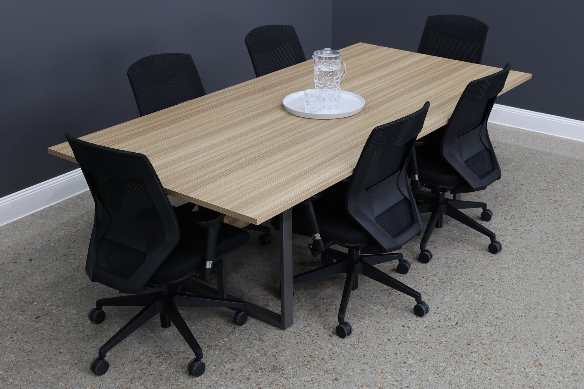 Performance 2400 Boardroom Table - Natural Oak/ Charcoal