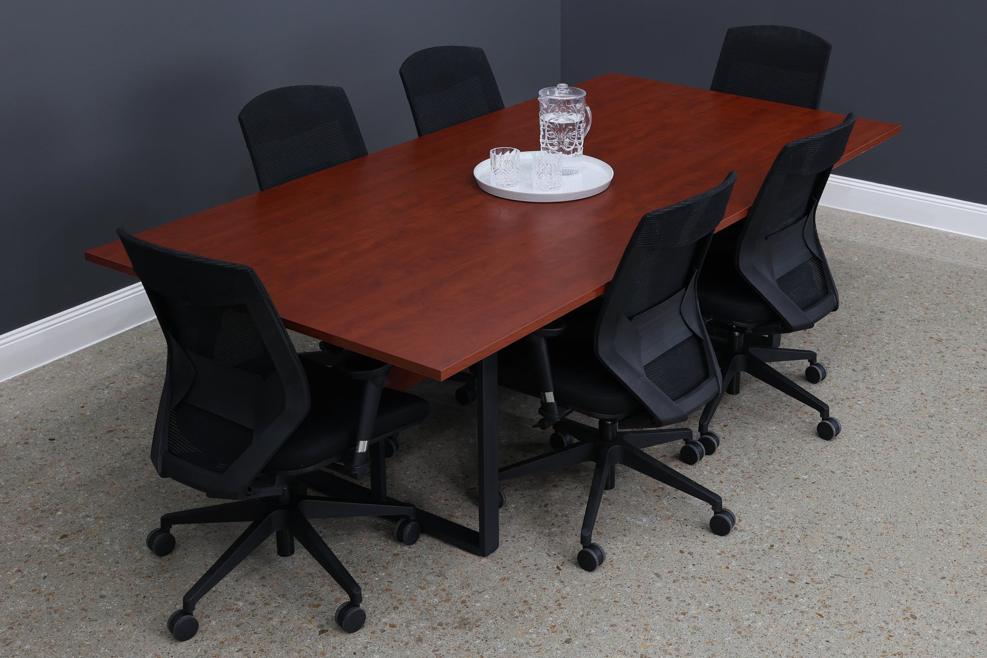 Performance 2400 Boardroom Table - Red Gum/ Charcoal