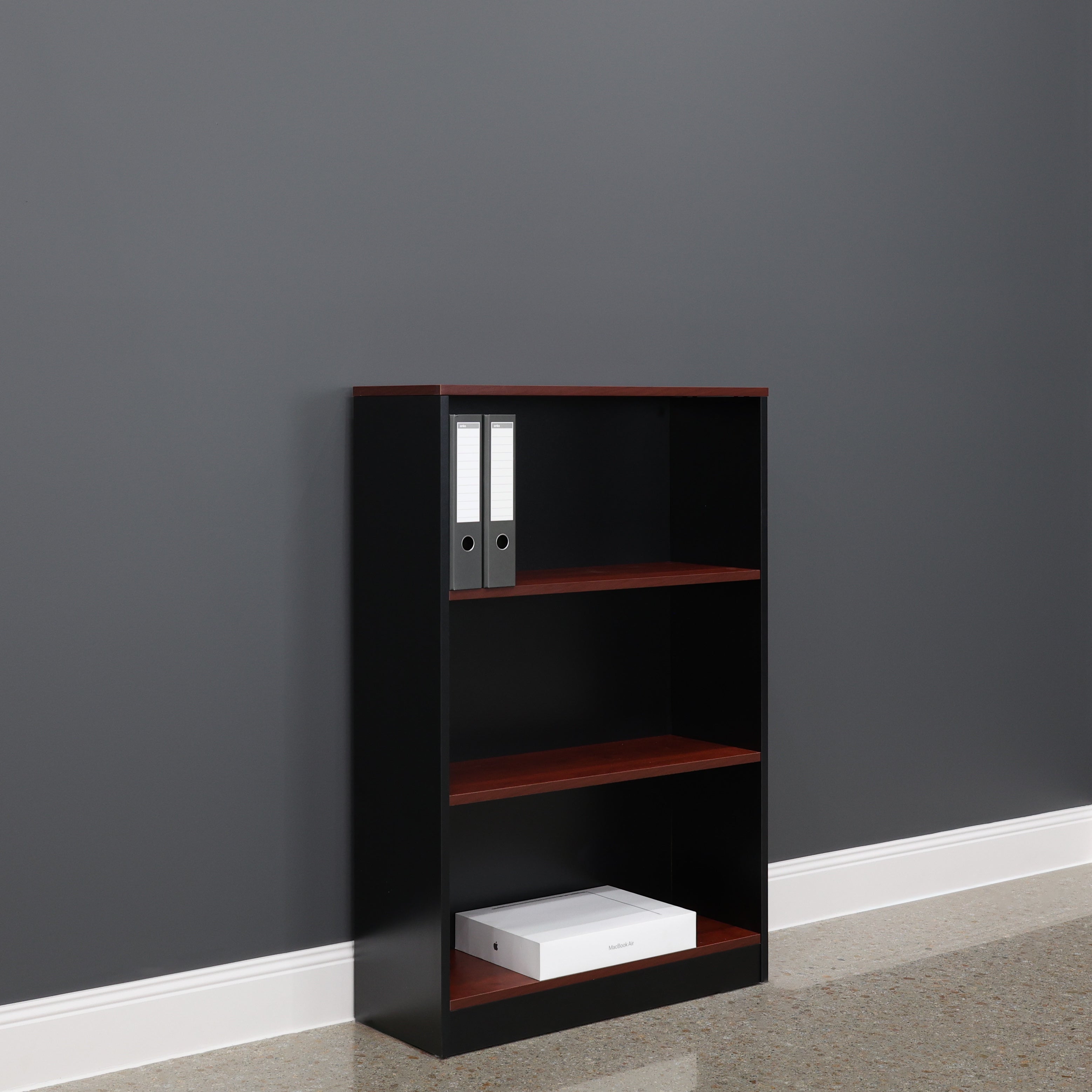 Performance Bookcase Medium - Red Gum/ Black