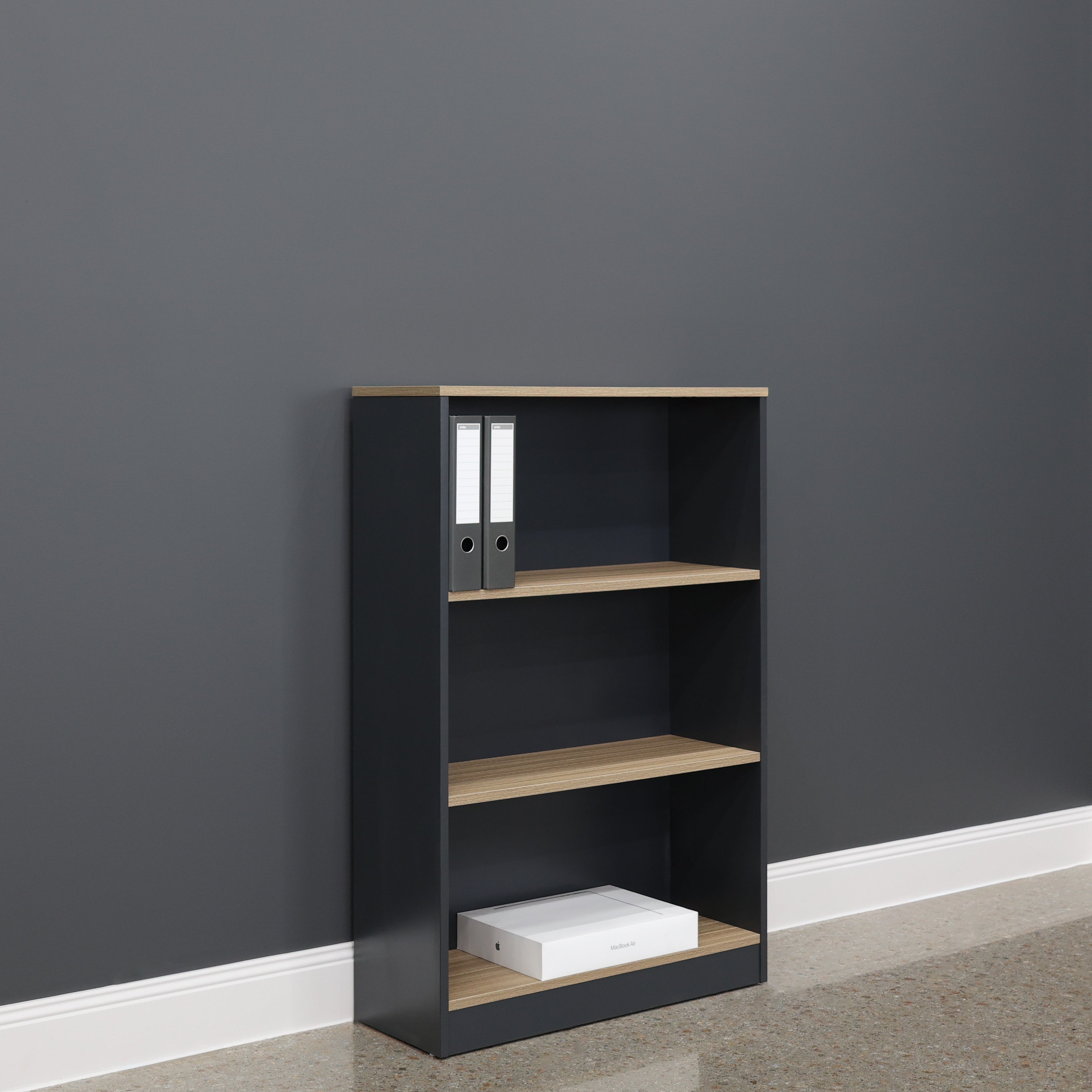 Performance Bookcase Medium - Natural Oak/ Charcoal