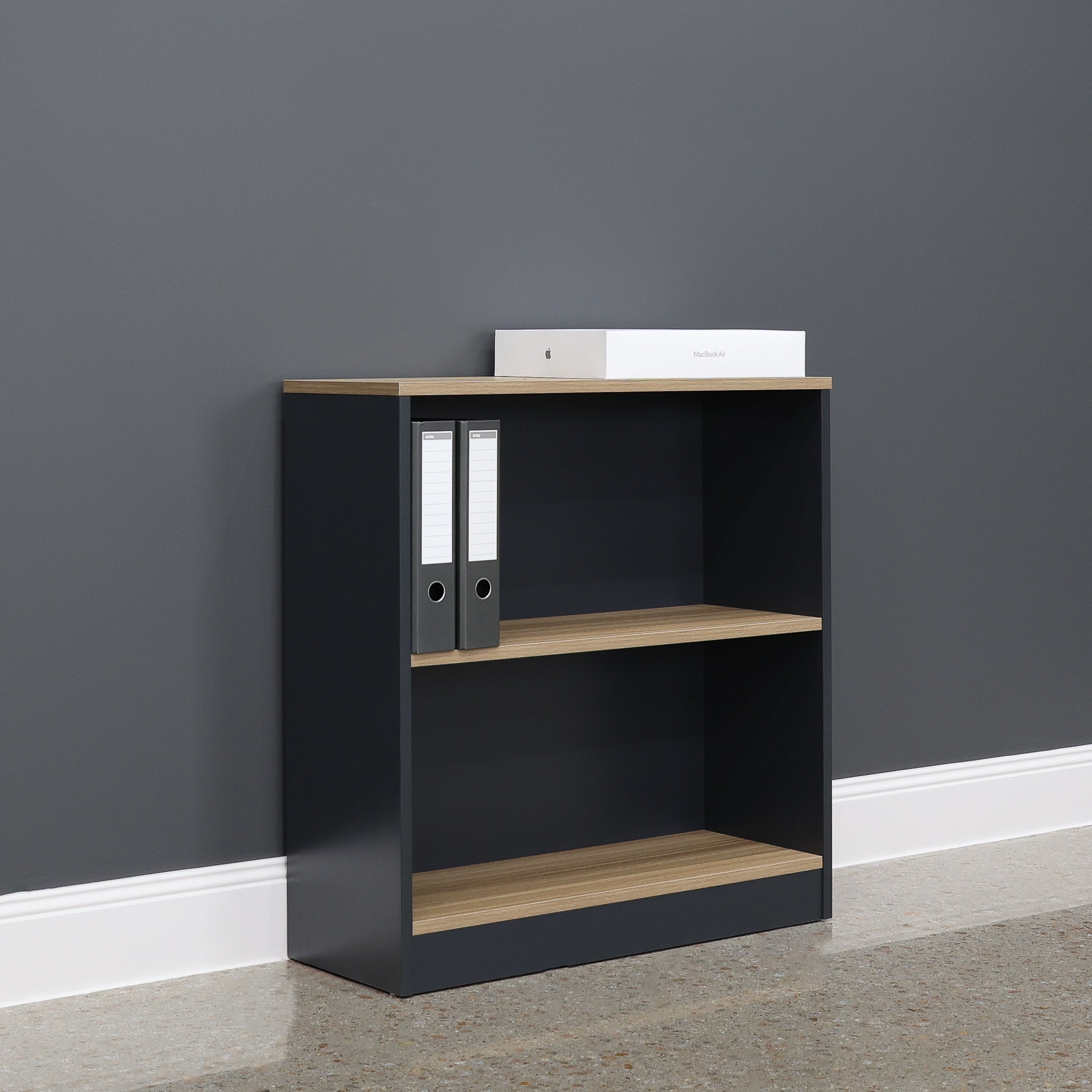 Performance Bookcase Small - Natural Oak/ Charcoal
