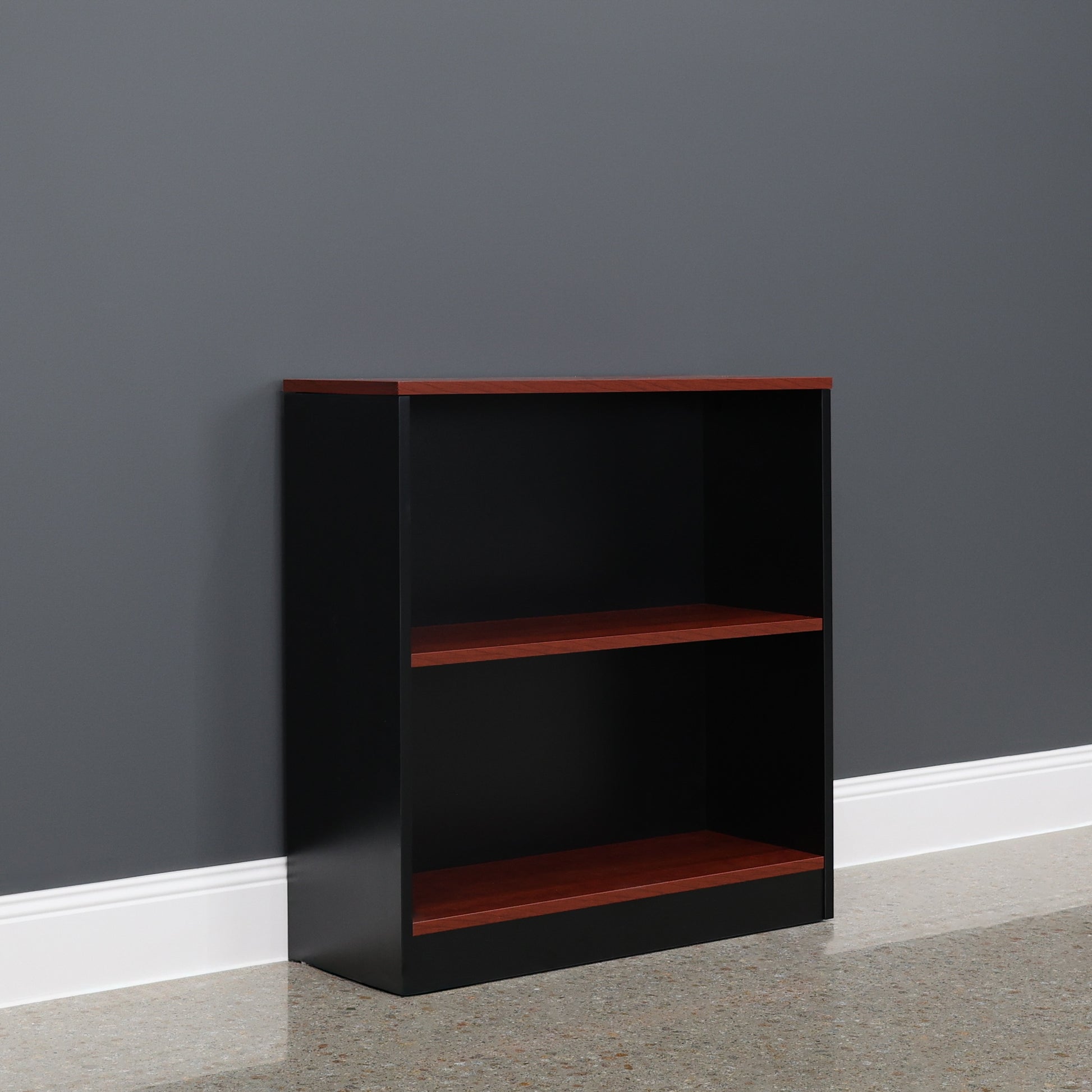 Performance Bookcase Small - Red Gum/ Black