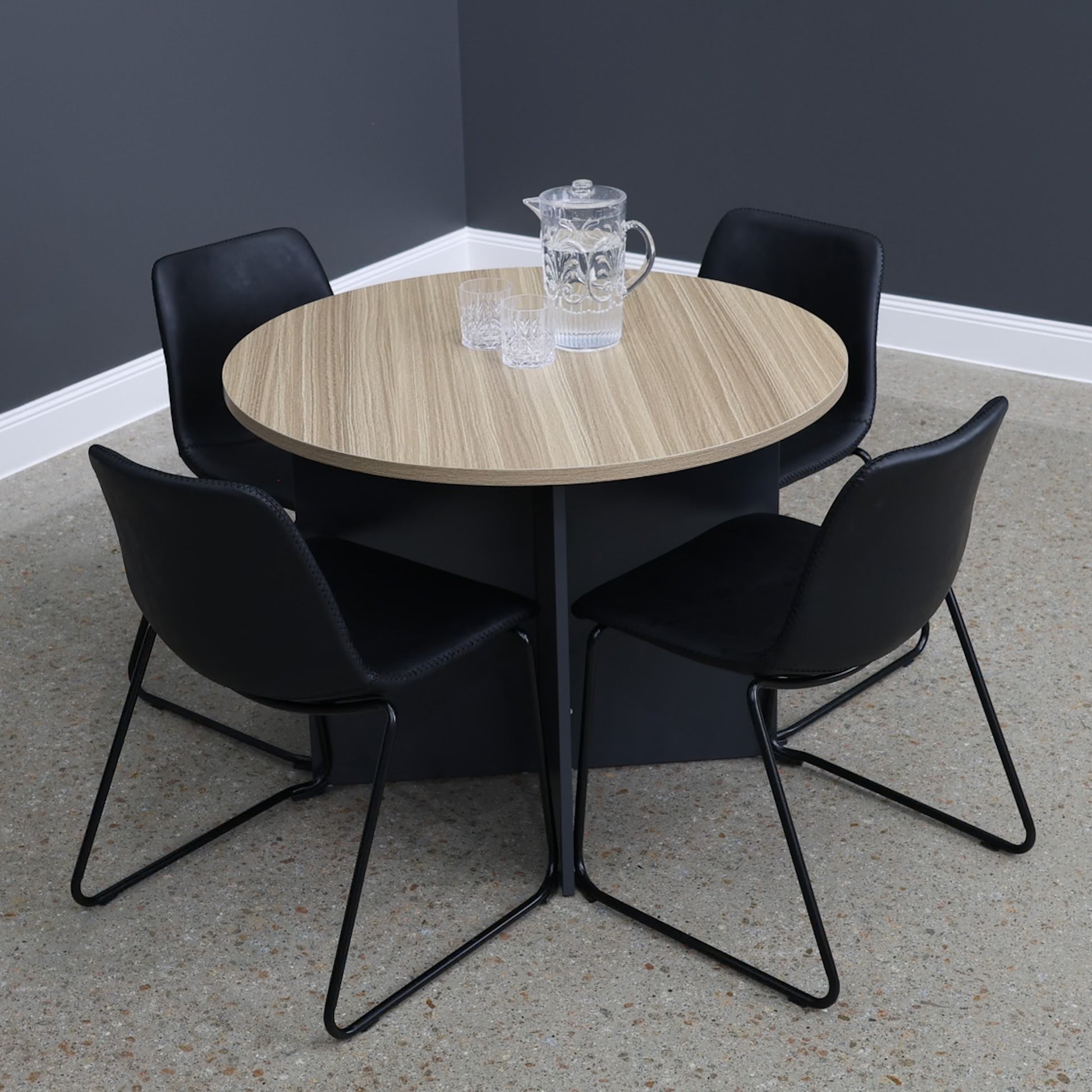 Performance 1000 Round Table - Natural Oak/ Charcoal