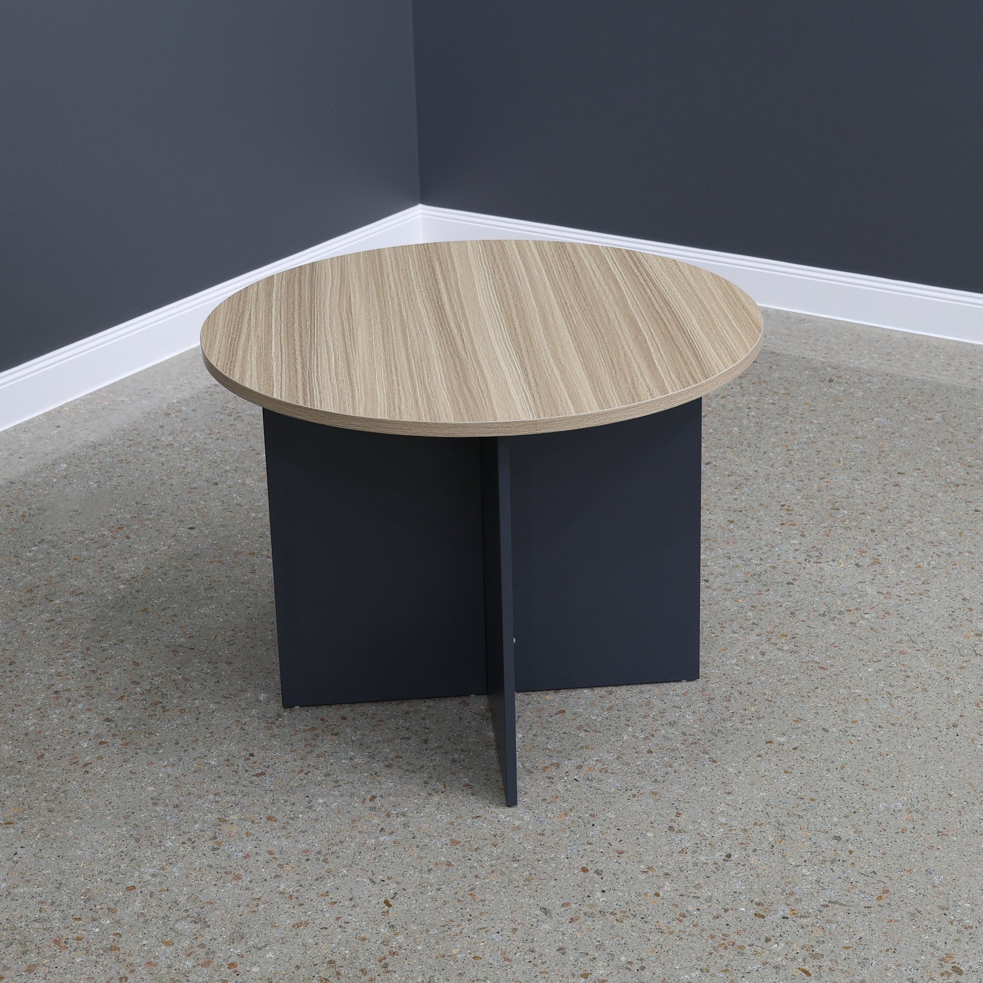 Performance 1000 Round Table - Natural Oak/ Charcoal