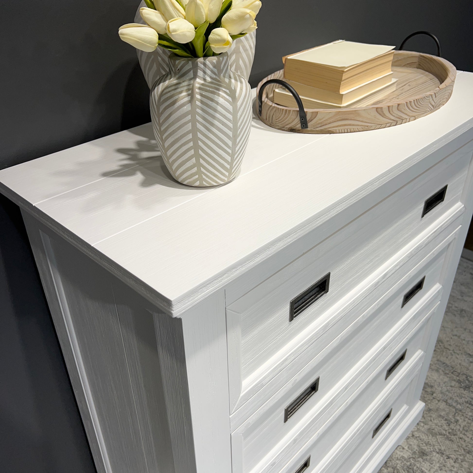 Provedore All White Tallboy 4 Drawers