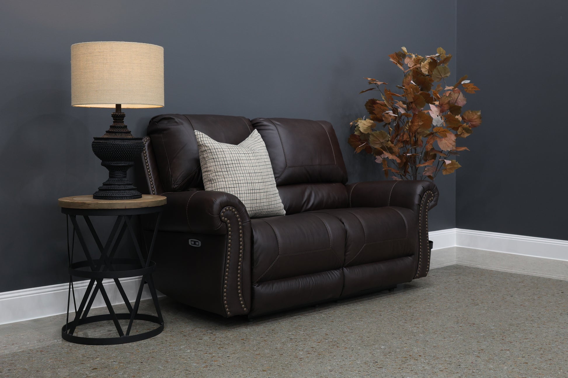 Laura 2 Seater Electric Loveseat - English Tan Leather