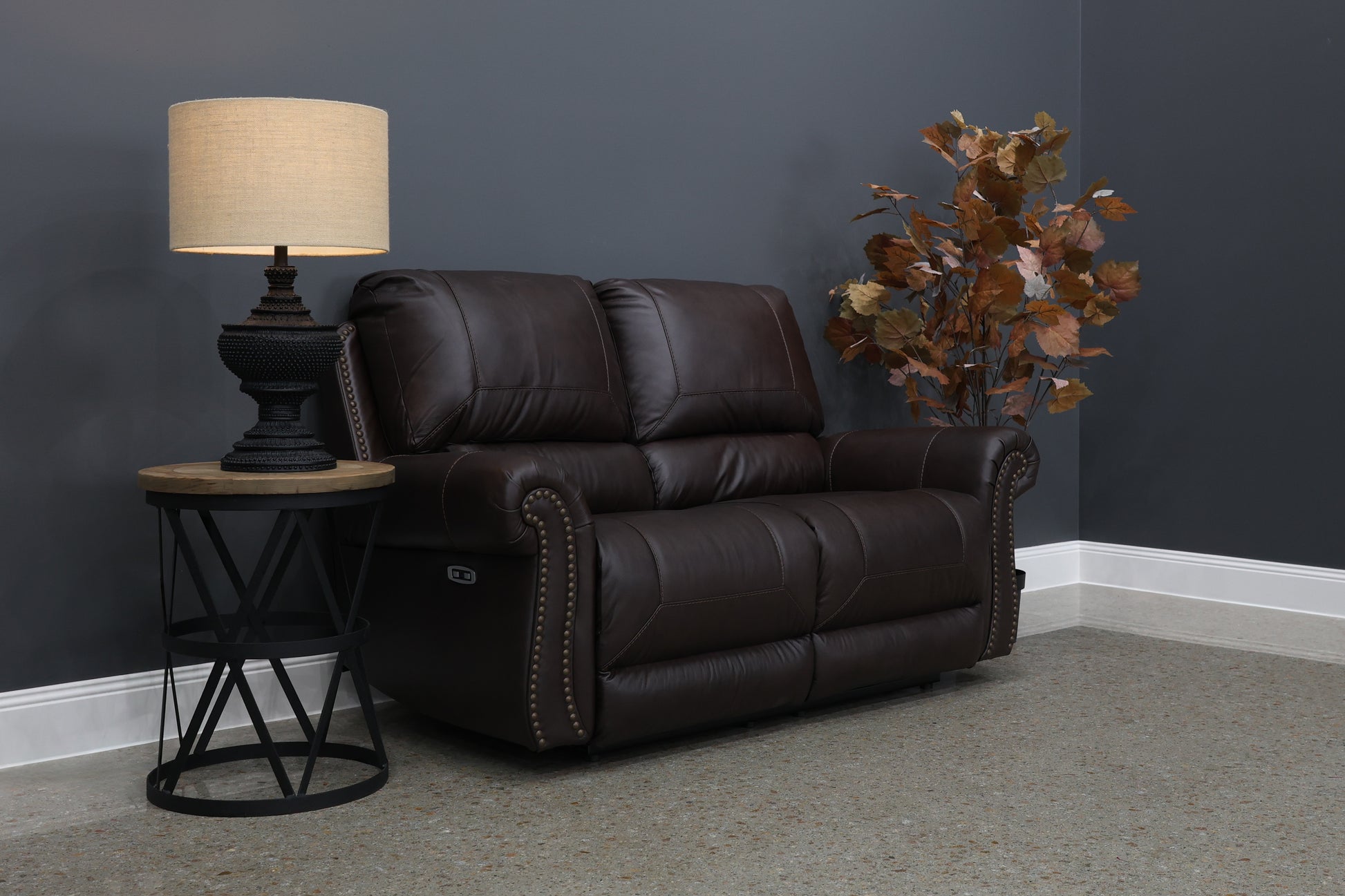 Laura 2 Seater Electric Loveseat - English Tan Leather