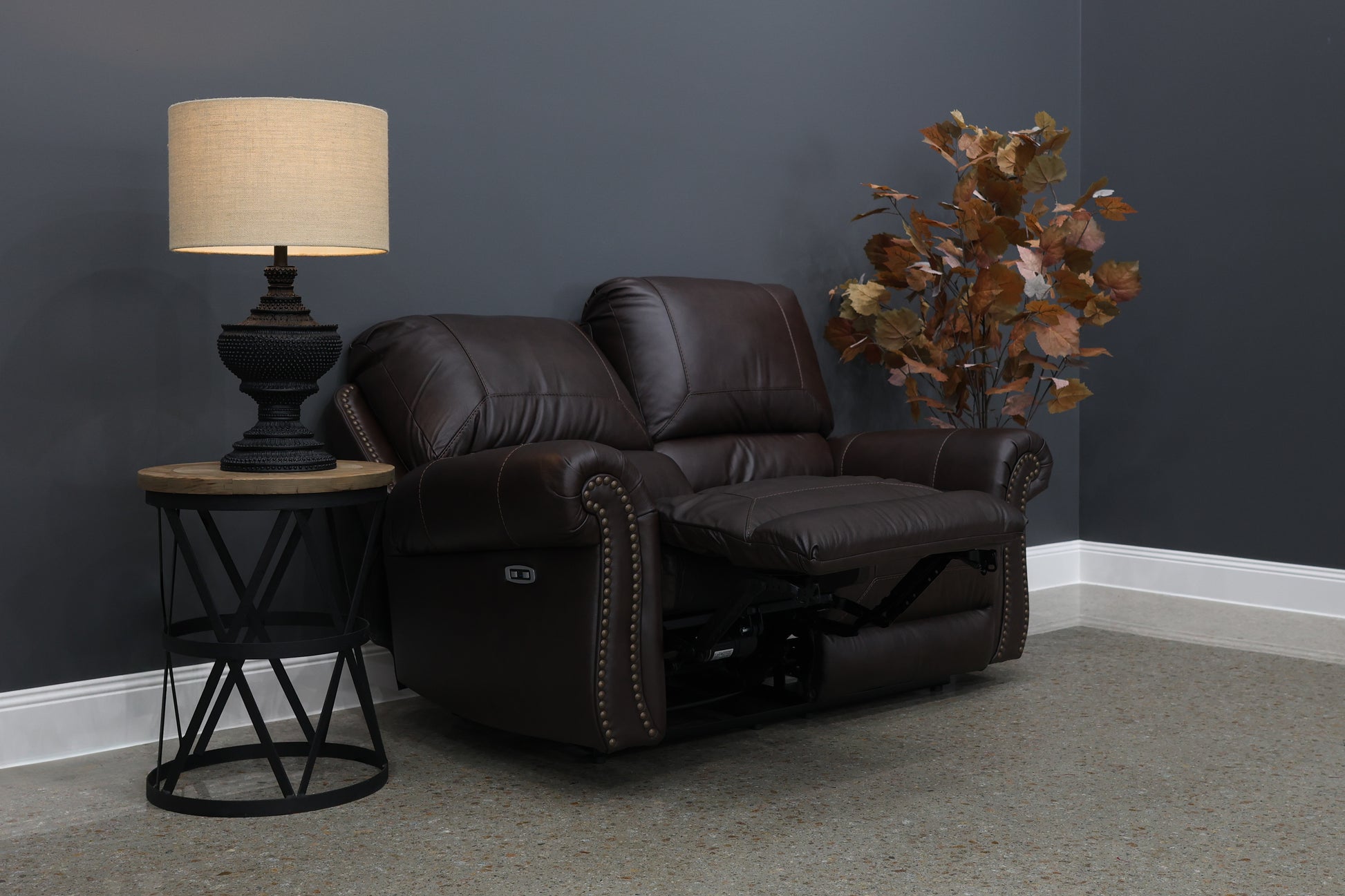 Laura 2 Seater Electric Loveseat - English Tan Leather