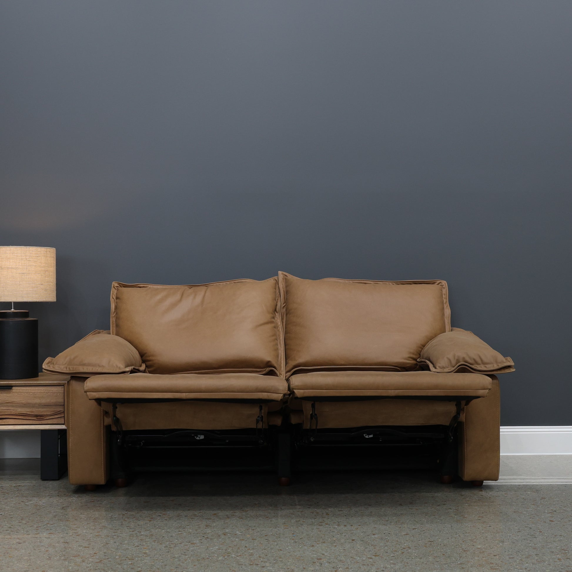 Portland Electric Reclining 2 Seater - Tan Leather