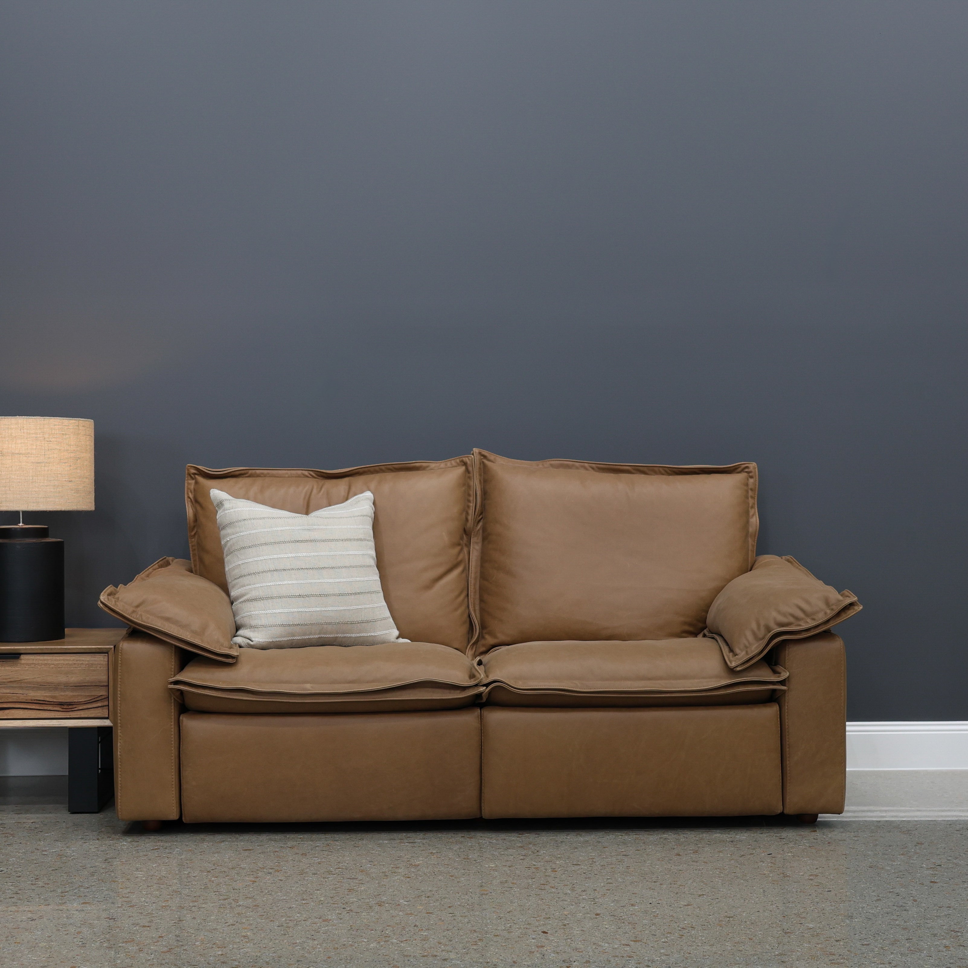 Portland Electric Reclining 2 Seater - Tan Leather