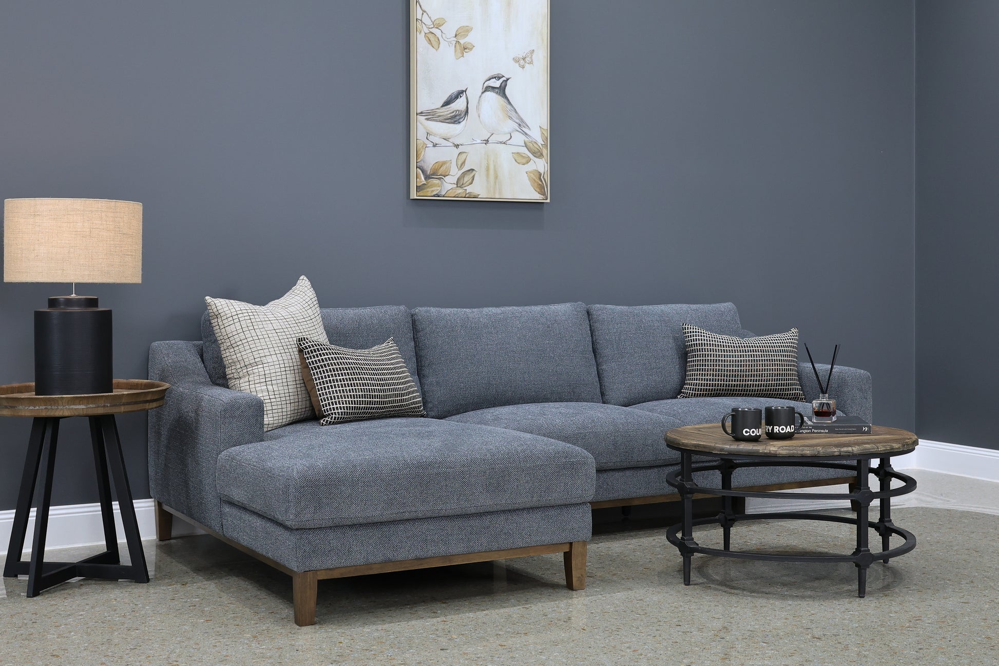 Rosebud Sofa Chaise - Grey