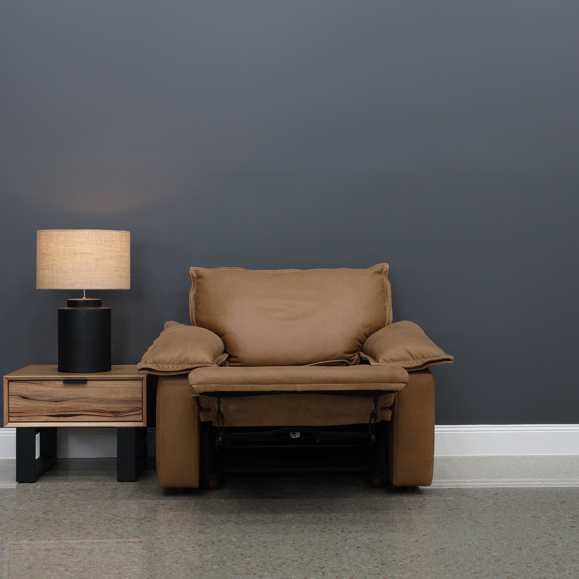 Portland Electric Recliner - Tan Leather