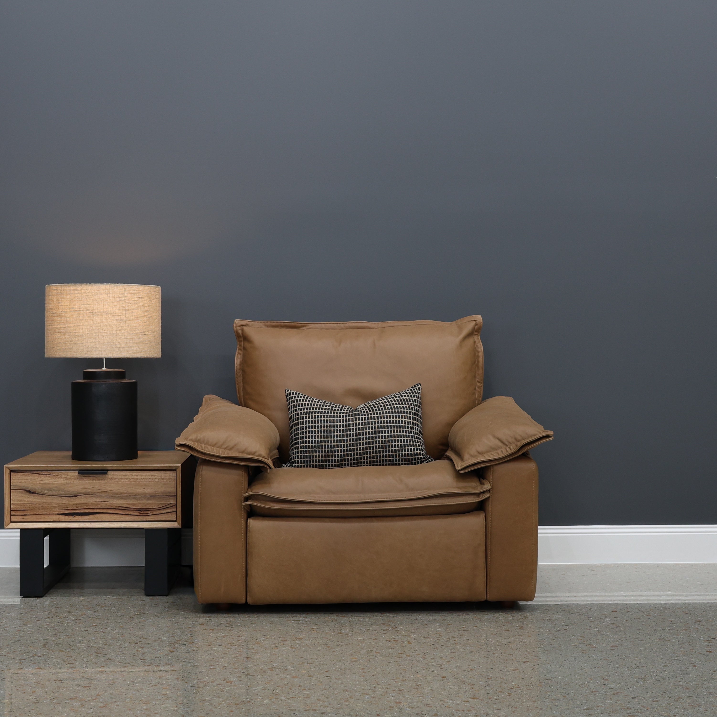 Portland Electric Recliner - Tan Leather