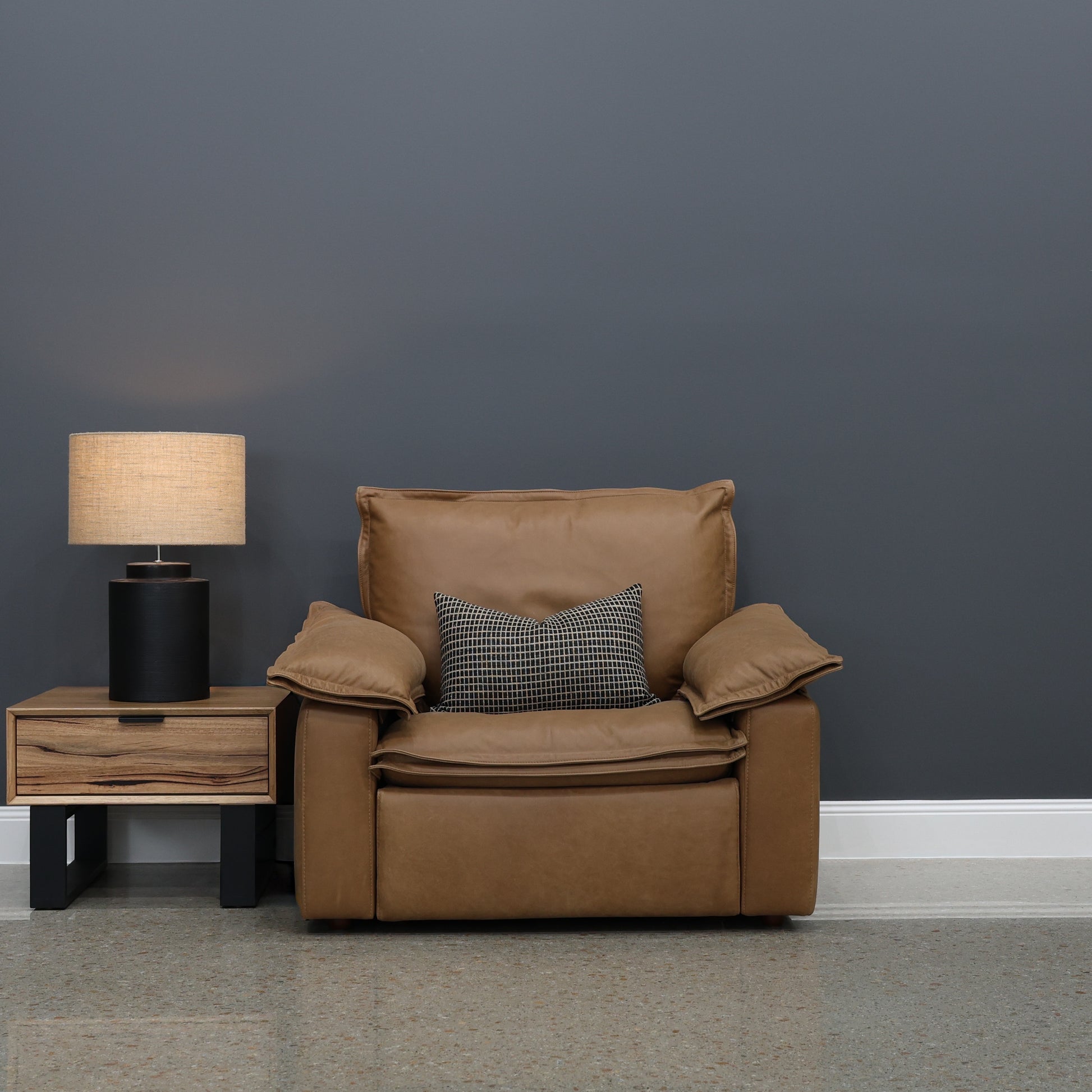 Portland Electric Recliner - Tan Leather