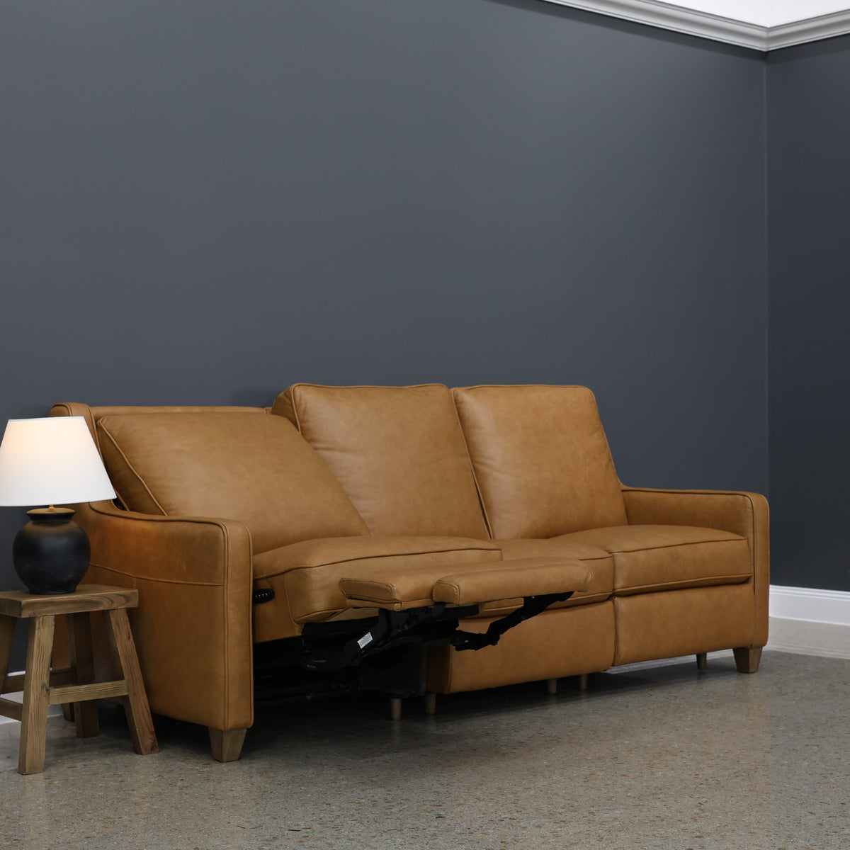 Adelaide Electric Sofa - Tan Leather