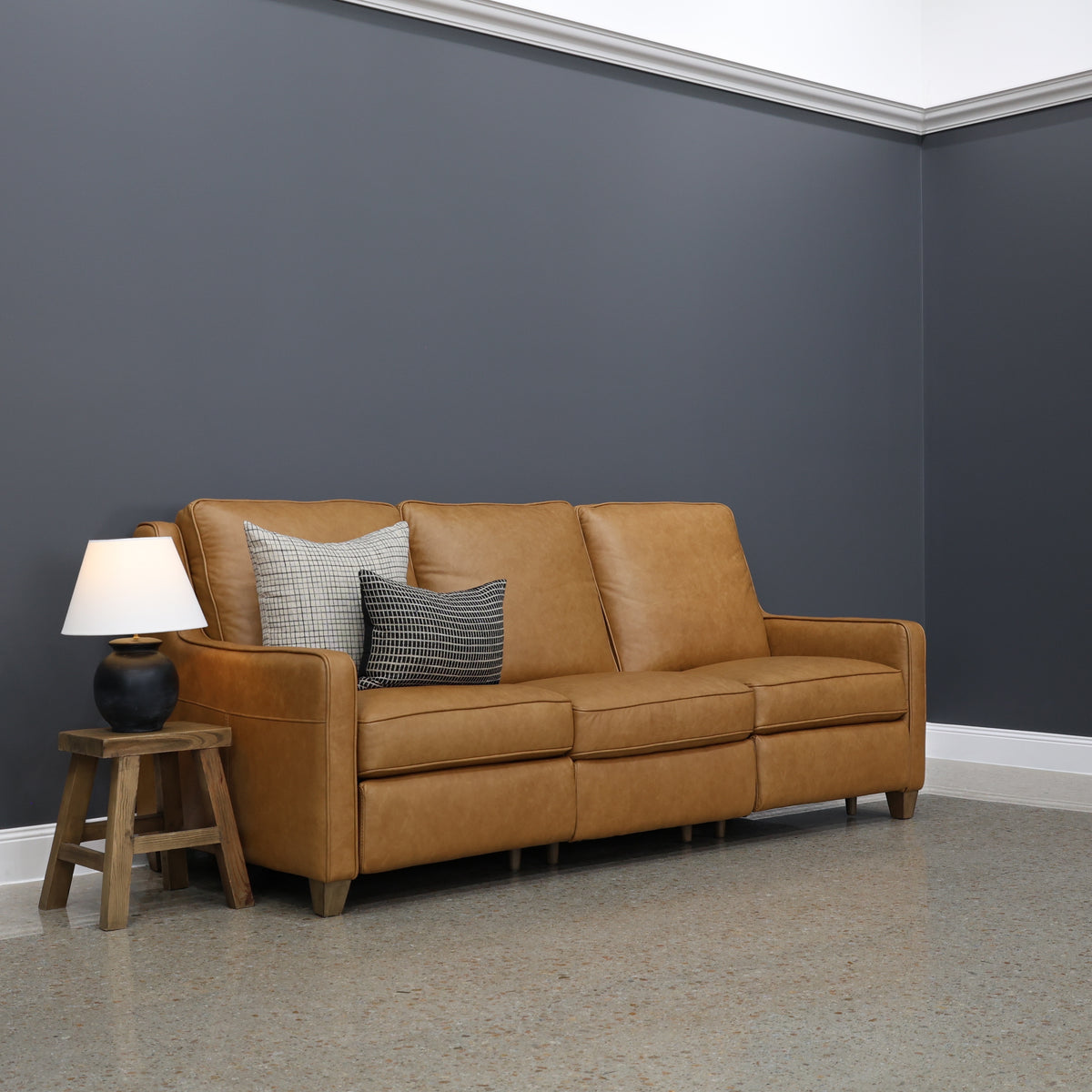 Adelaide Electric Sofa - Tan Leather