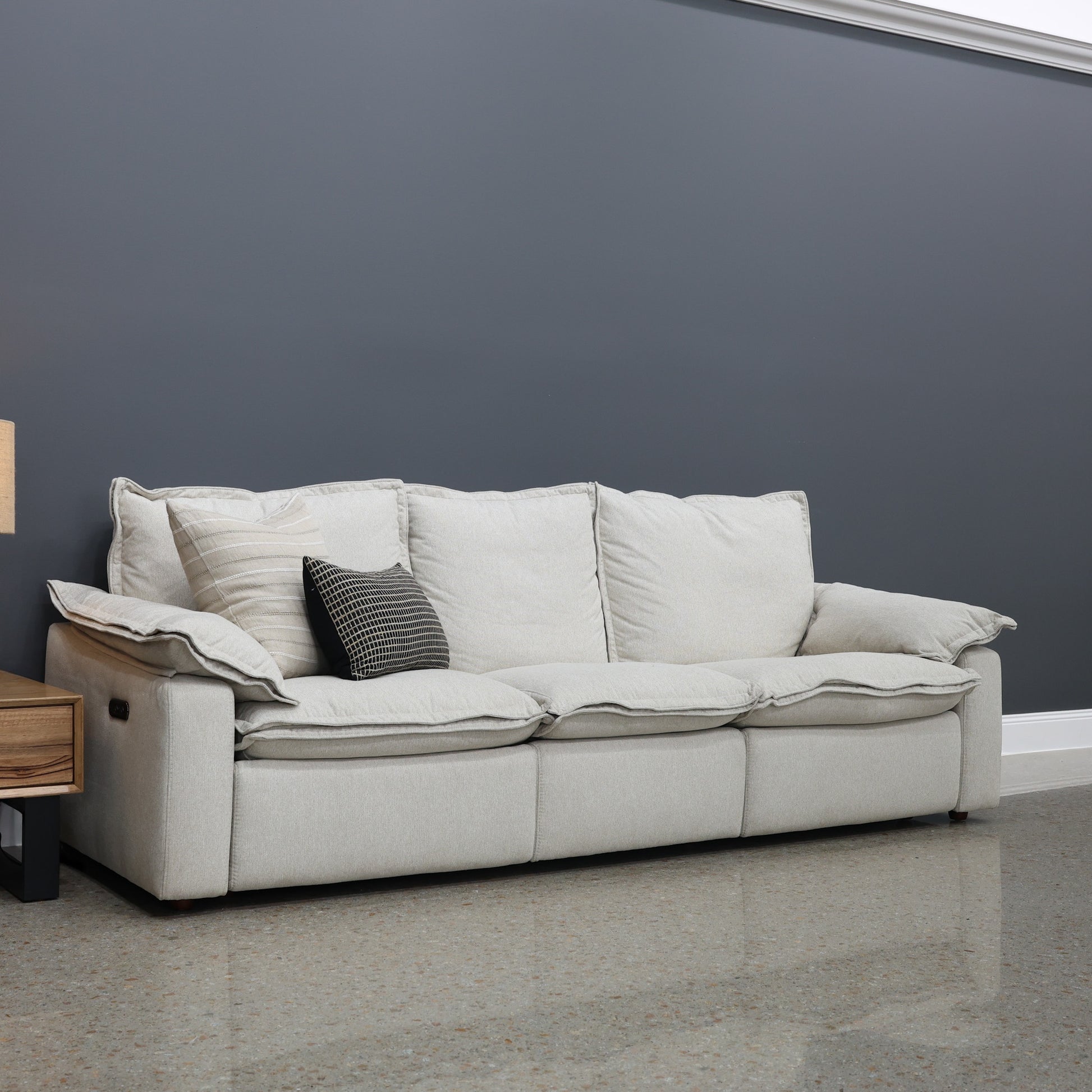 Portland Electric Reclining 3 Seater - Shell (Water Repellent Fabric)