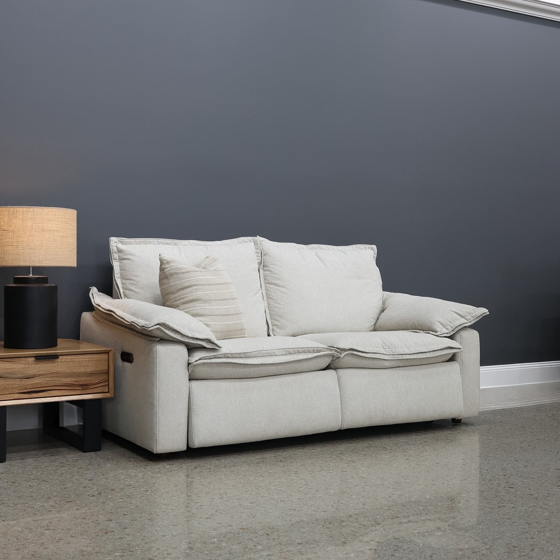 Portland Electric Reclining 2 Seater - Shell (Water Repellent Fabric)