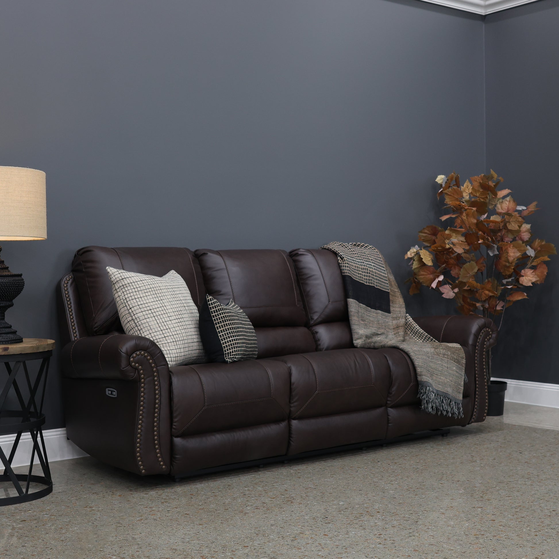 Laura 3 Seater Electric Sofa - English Tan Leather