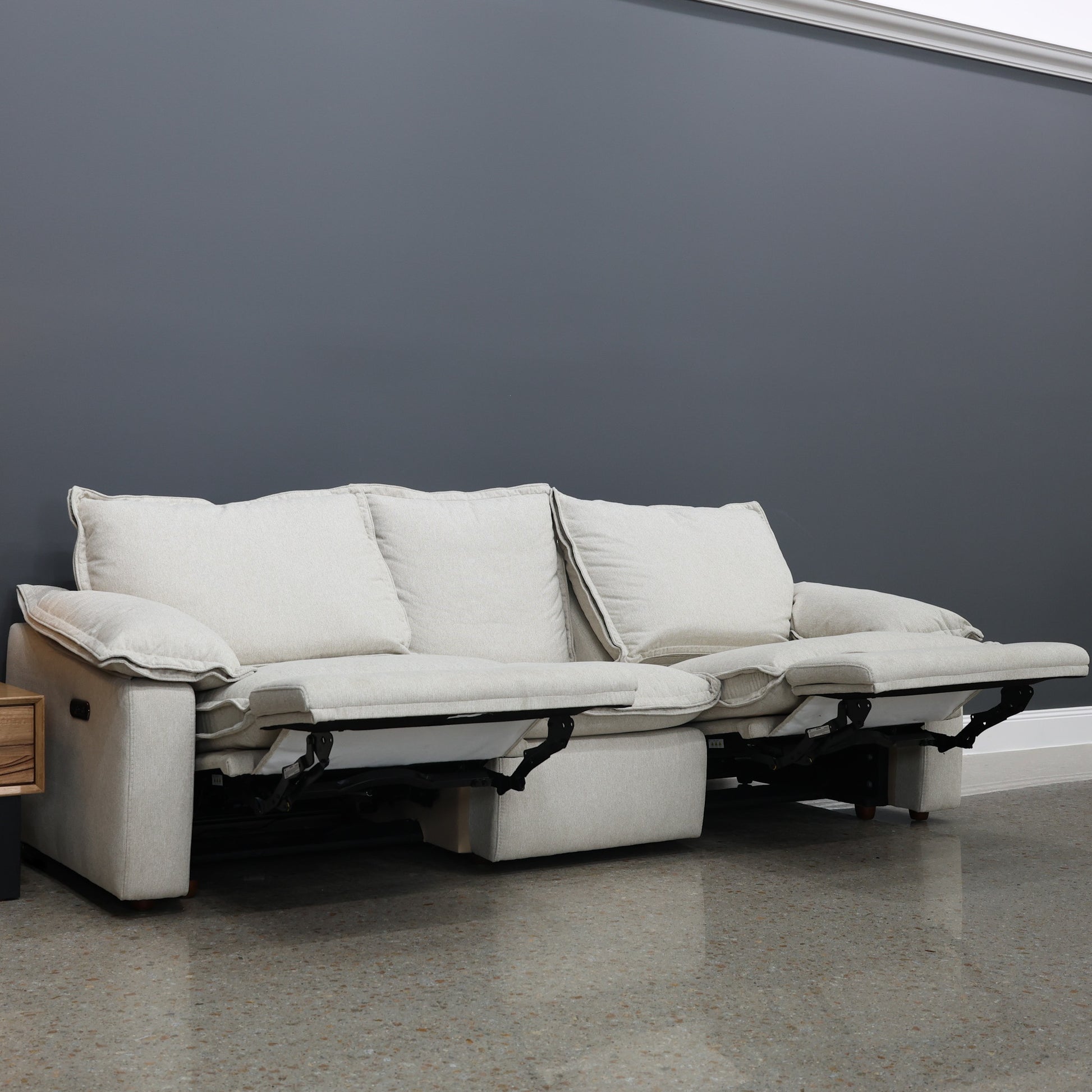 Portland Electric Reclining 3 Seater - Shell (Water Repellent Fabric)