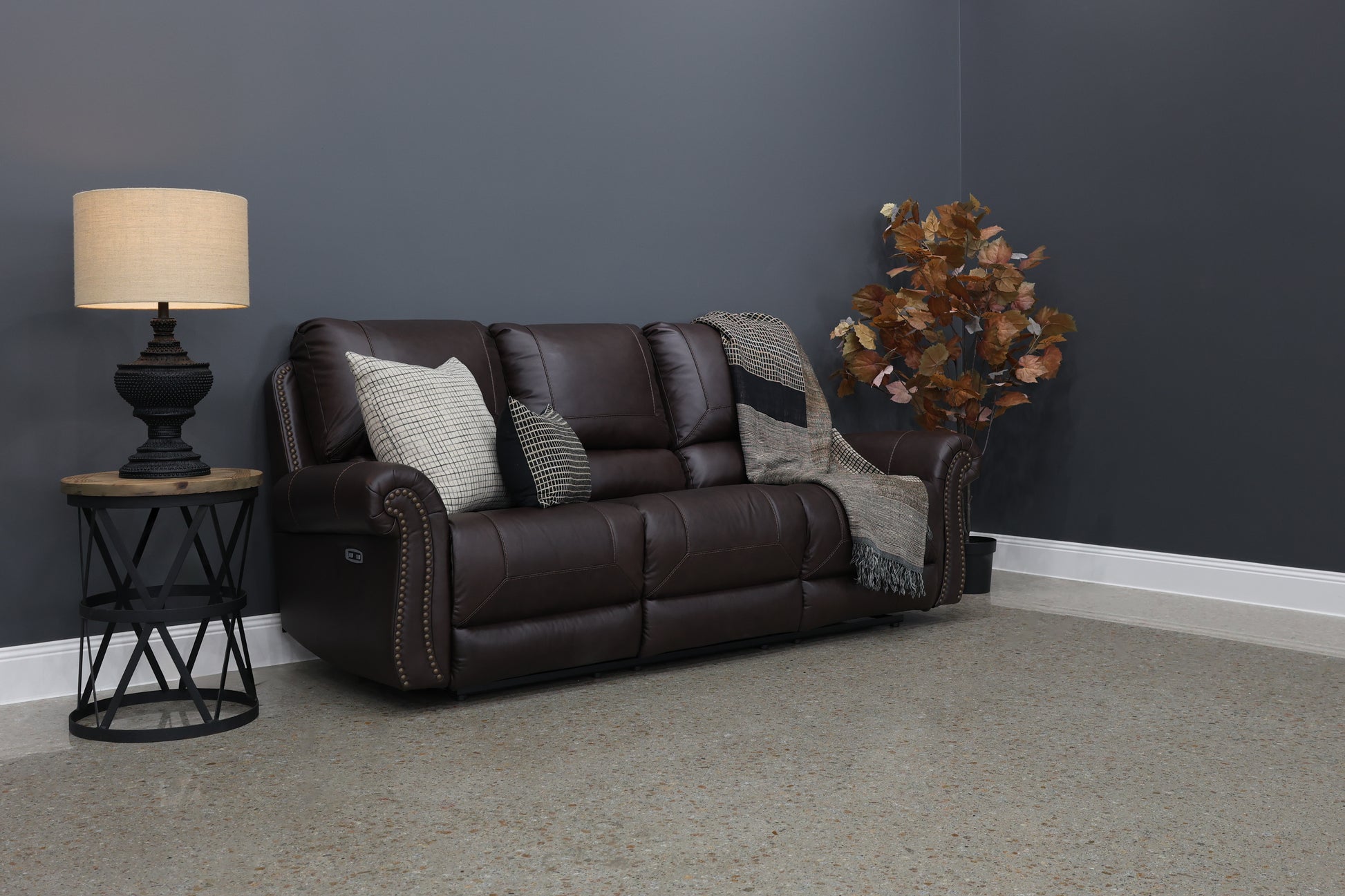 Laura 3 Seater Electric Sofa - English Tan Leather