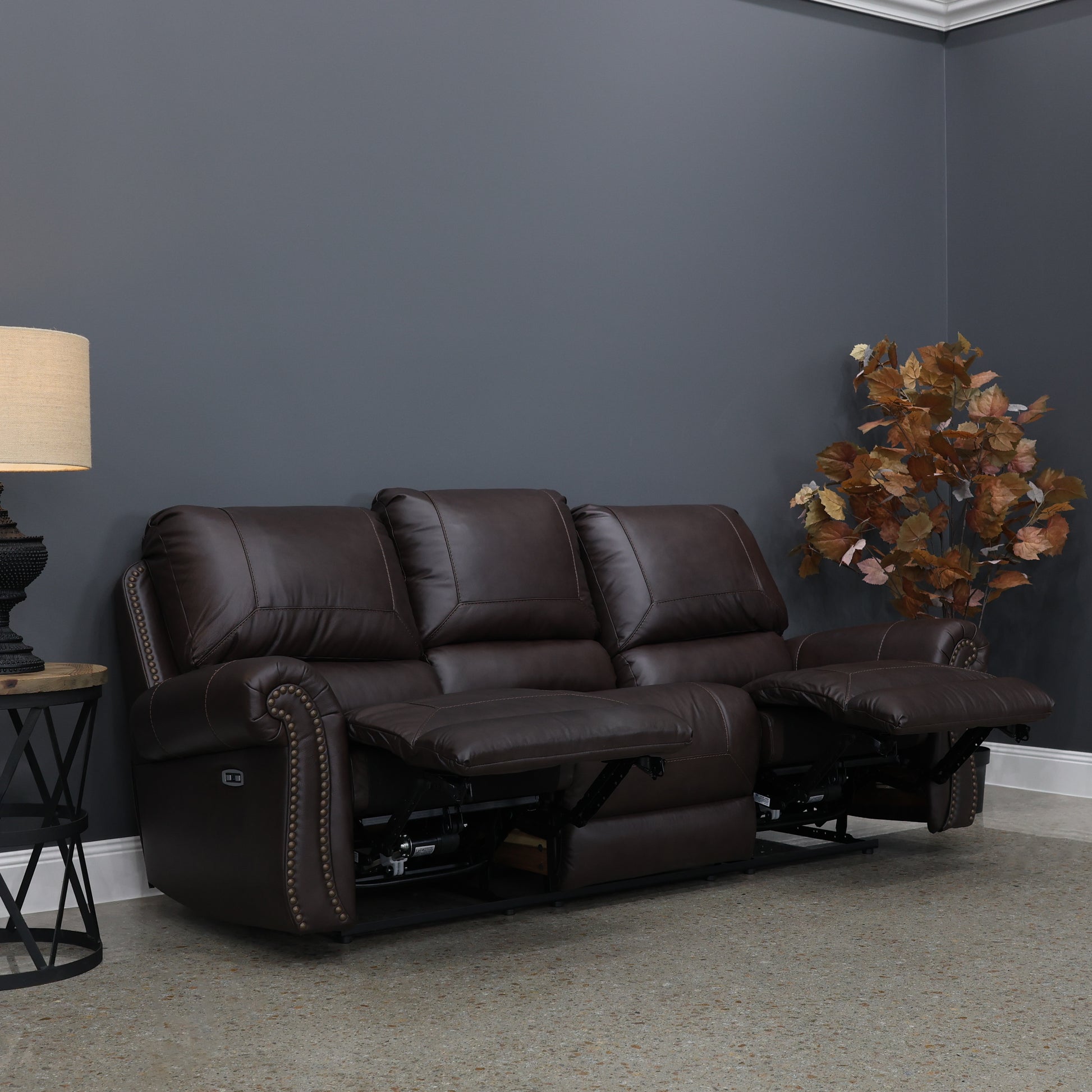 Laura 3 Seater Electric Sofa - English Tan Leather