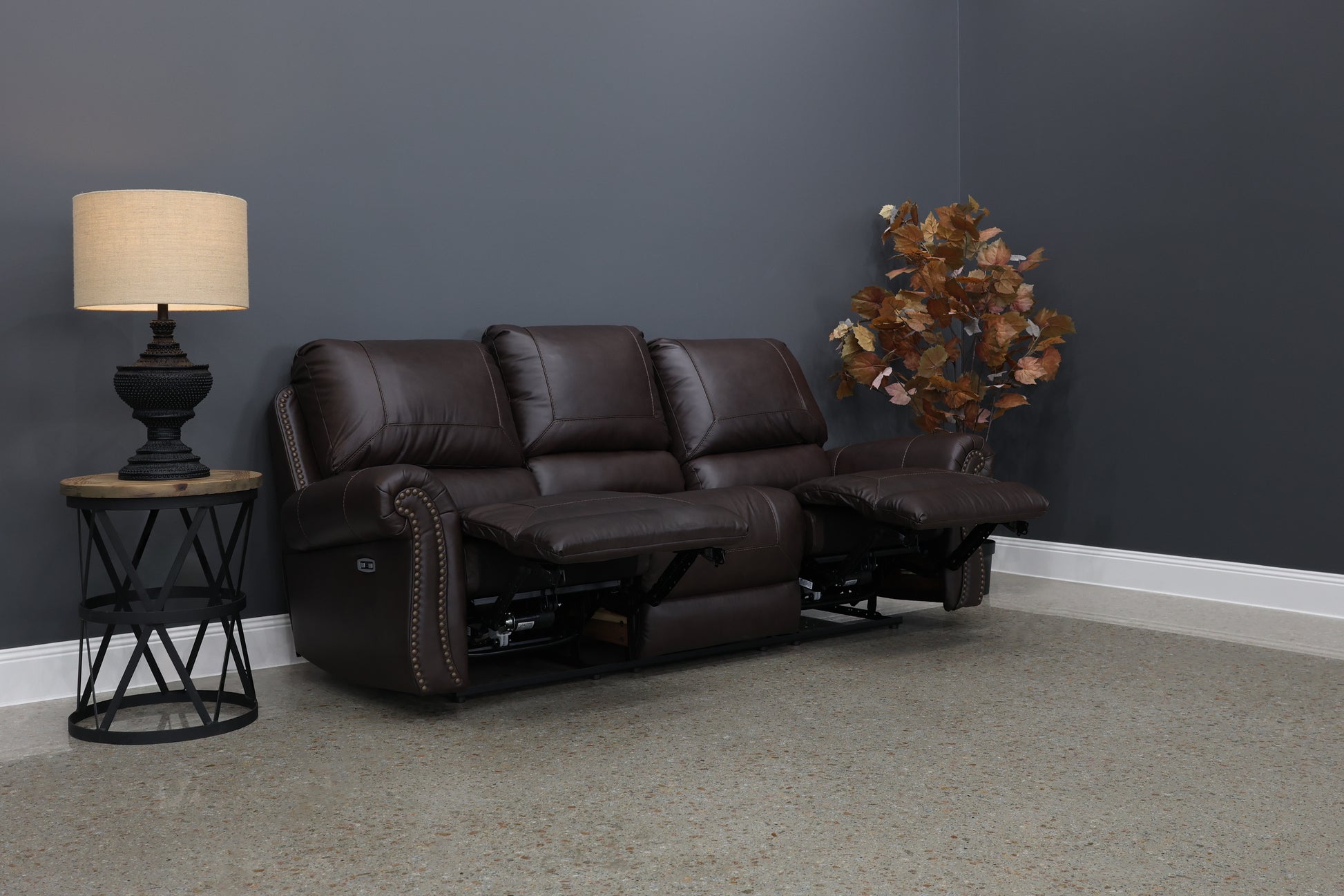 Laura 3 Seater Electric Sofa - English Tan Leather