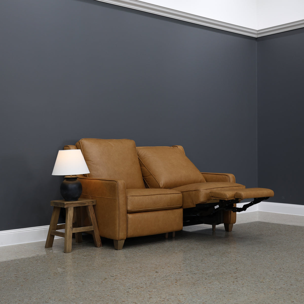Adelaide Electric Loveseat - Tan Leather