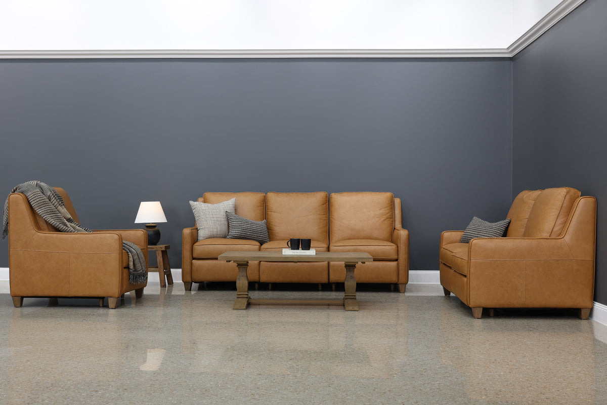 Adelaide Electric Loveseat - Tan Leather