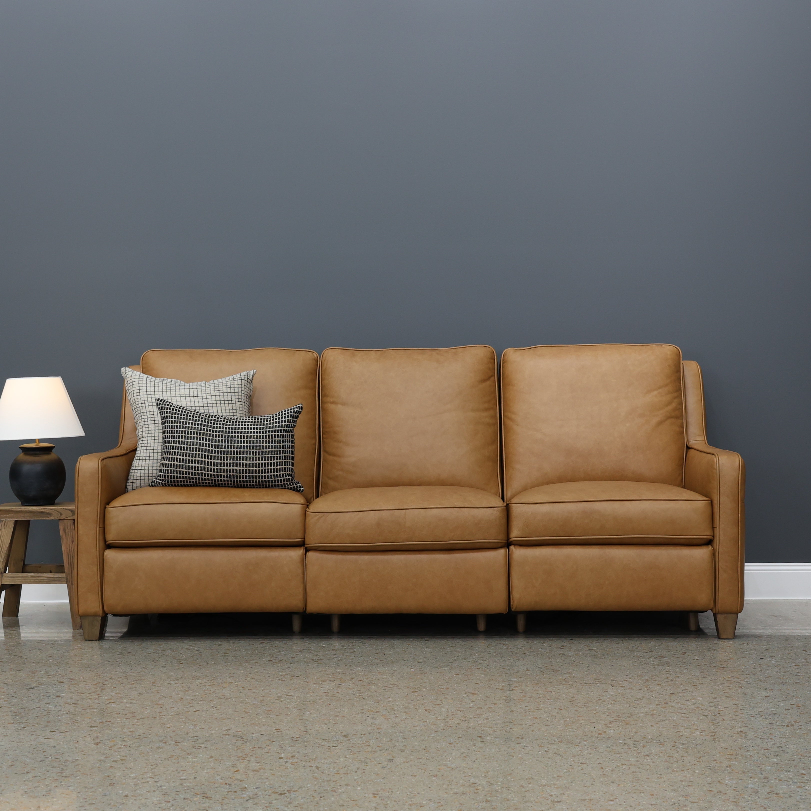Adelaide Electric Sofa - Tan Leather