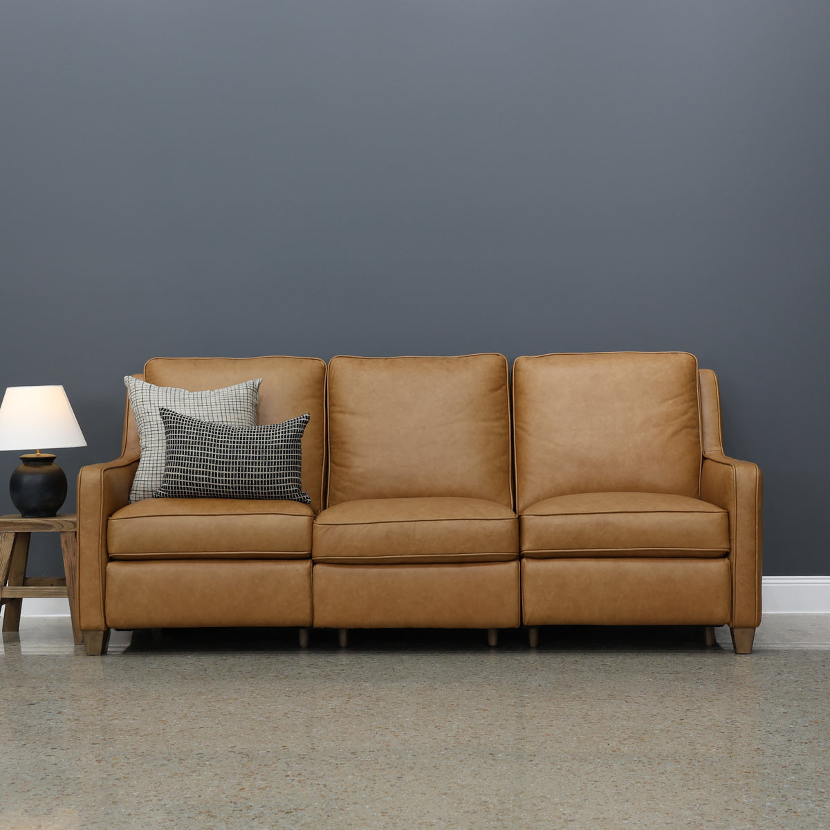 Adelaide Electric Sofa - Tan Leather