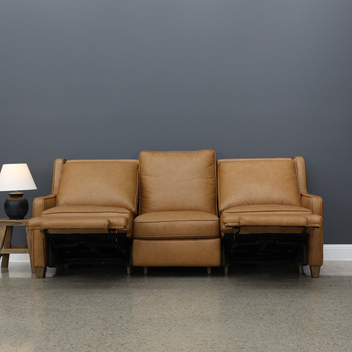Adelaide Electric Sofa - Tan Leather