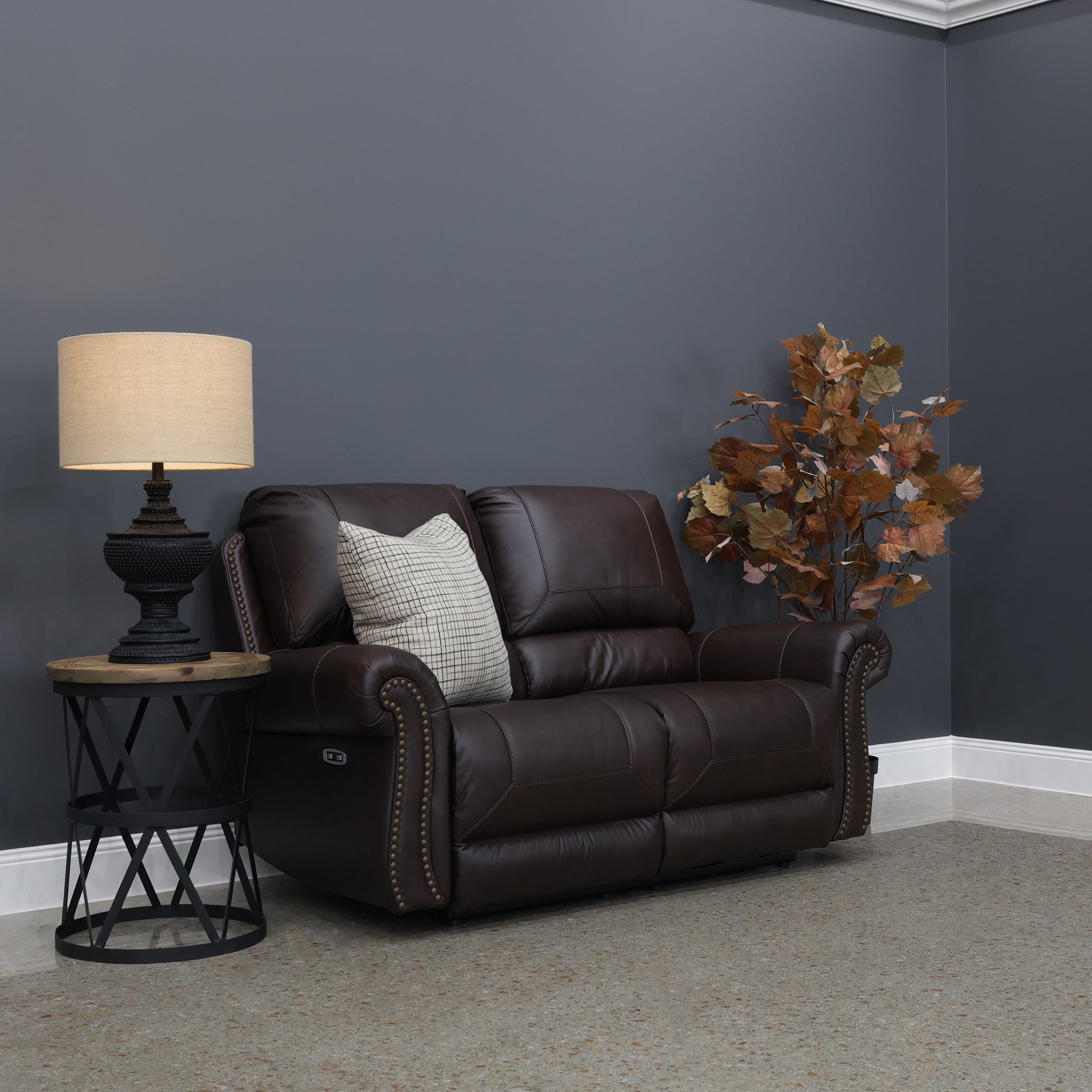 Laura 2 Seater Electric Loveseat - English Tan Leather