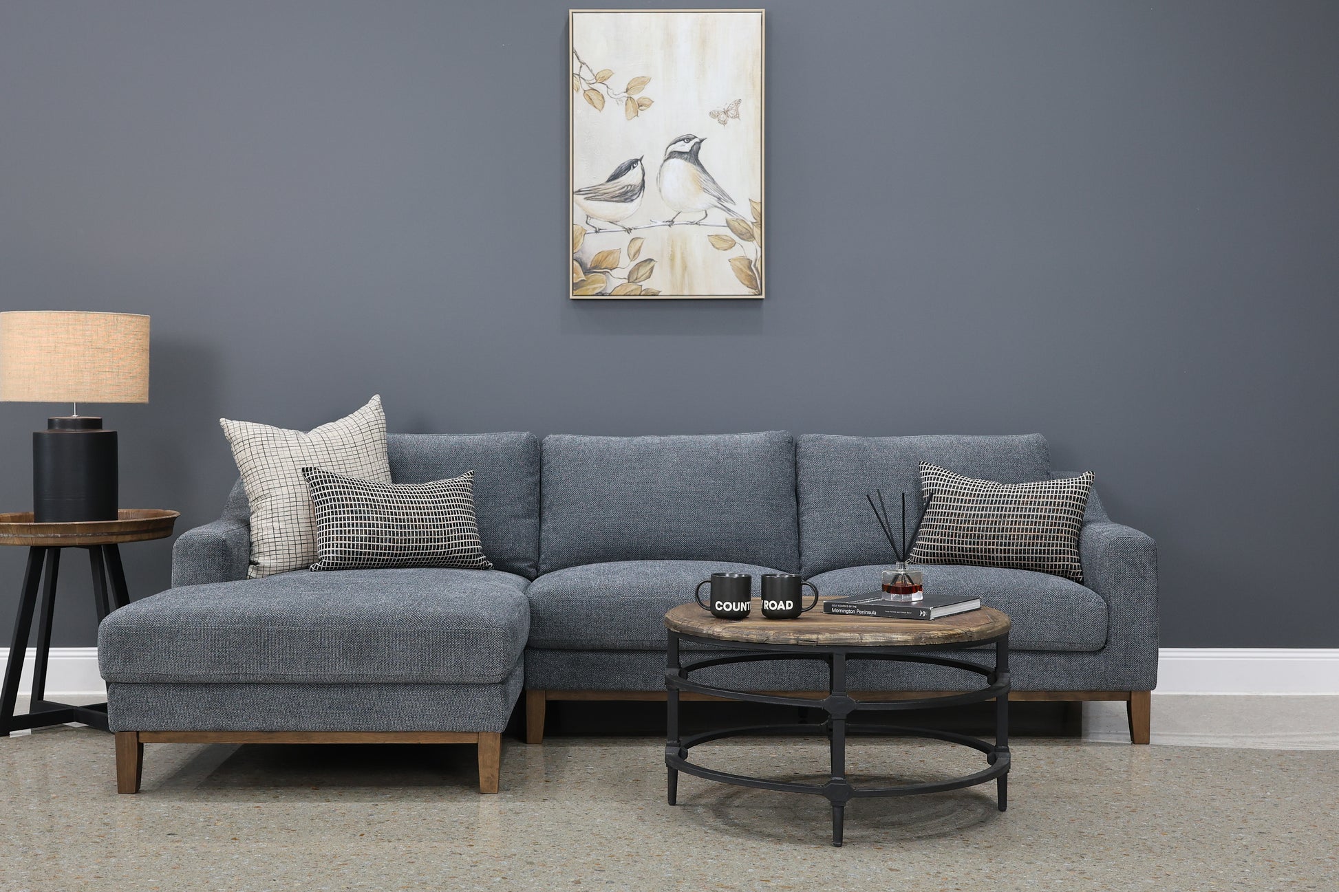 Rosebud Sofa Chaise - Grey