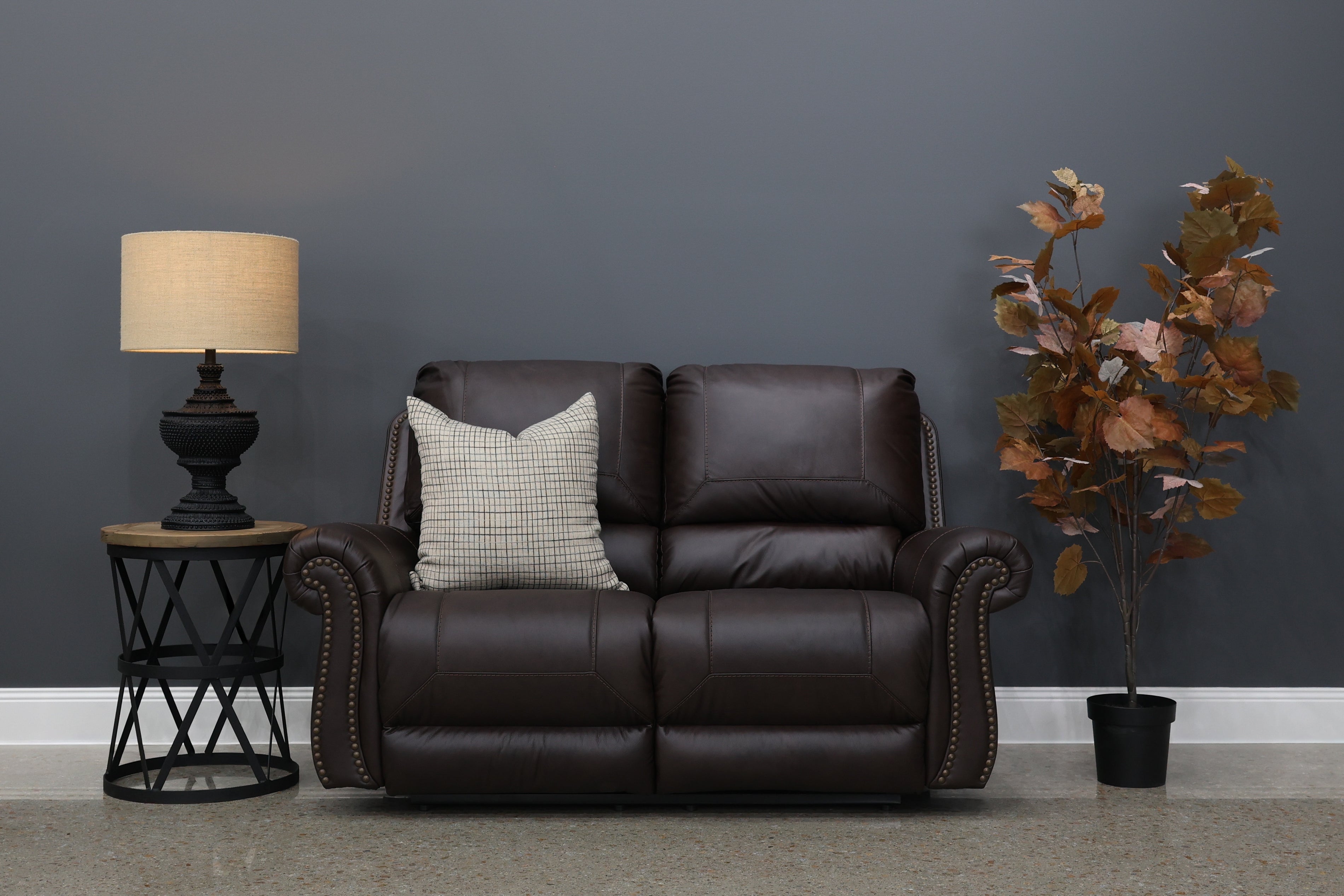 Laura 2 Seater Electric Loveseat - English Tan Leather