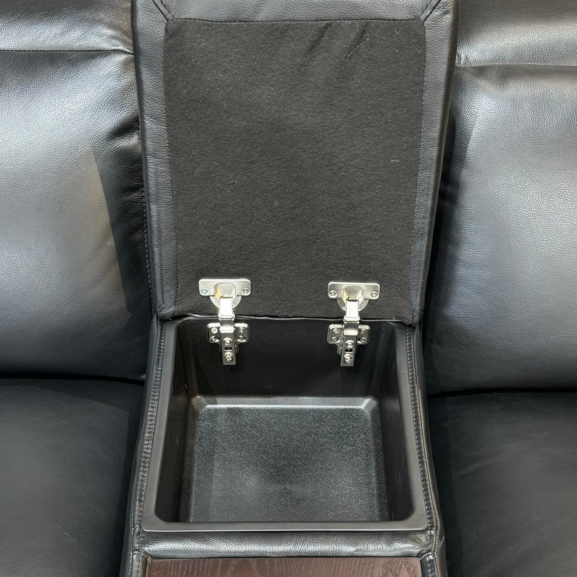 Coffs Harbour Electric Corner Lounge - Black Leather (LAF/Armless/Corner/Armless/Bar/RAF)