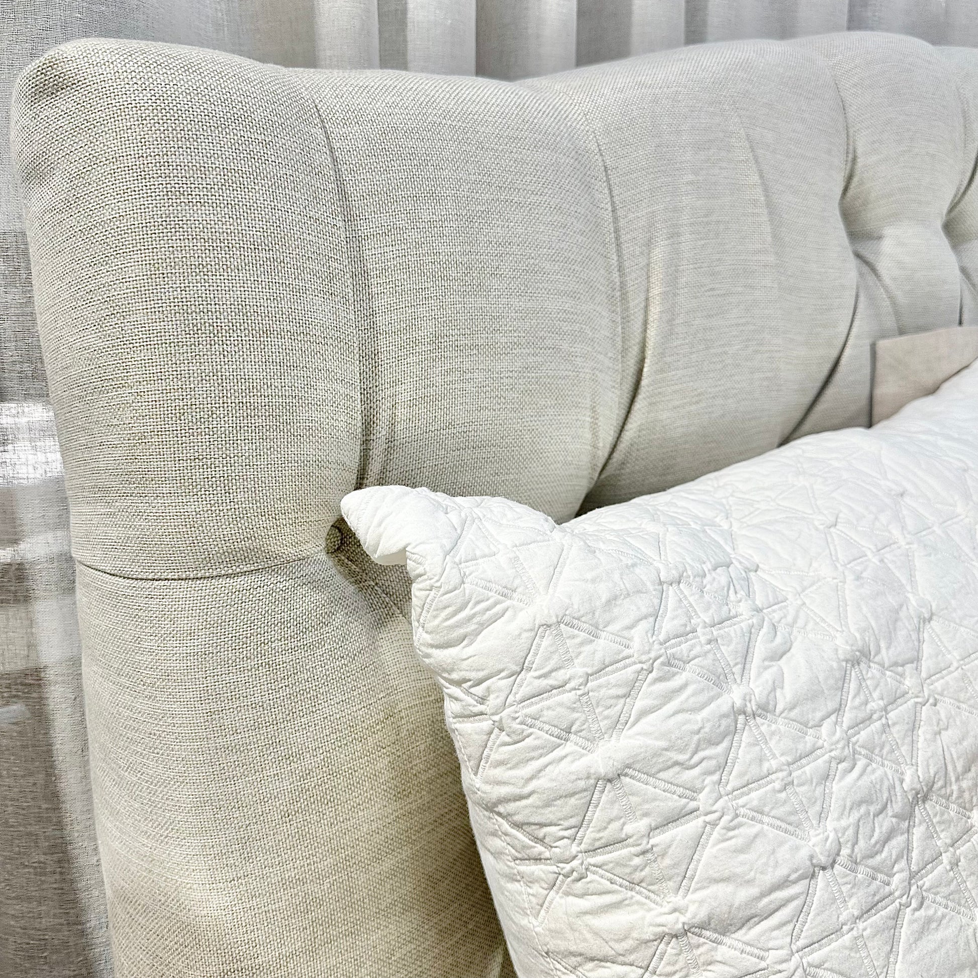 Brighton Upholstered Bedhead & Floating Base - Boston Oyster