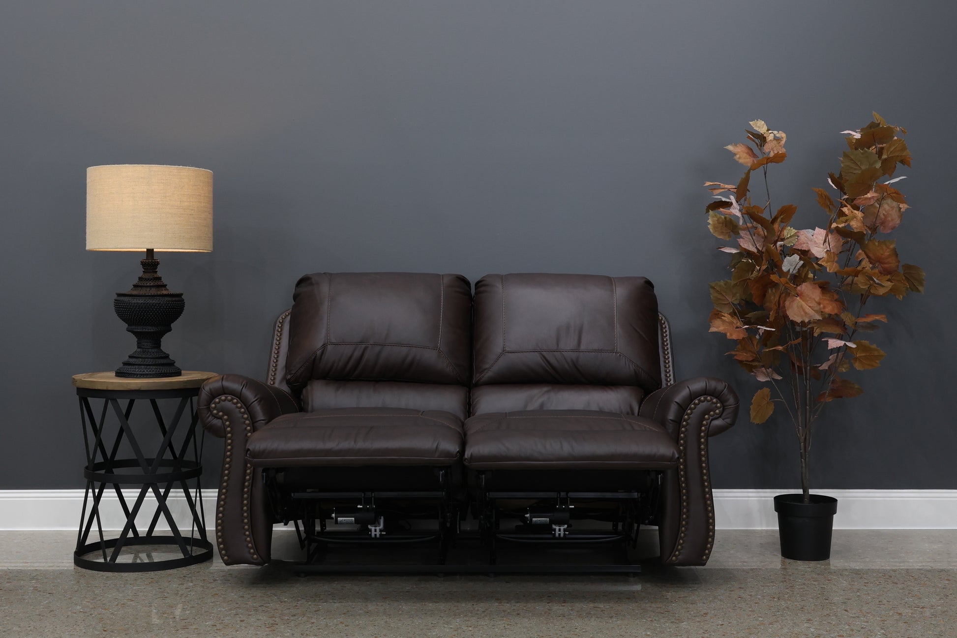 Laura 2 Seater Electric Loveseat - English Tan Leather