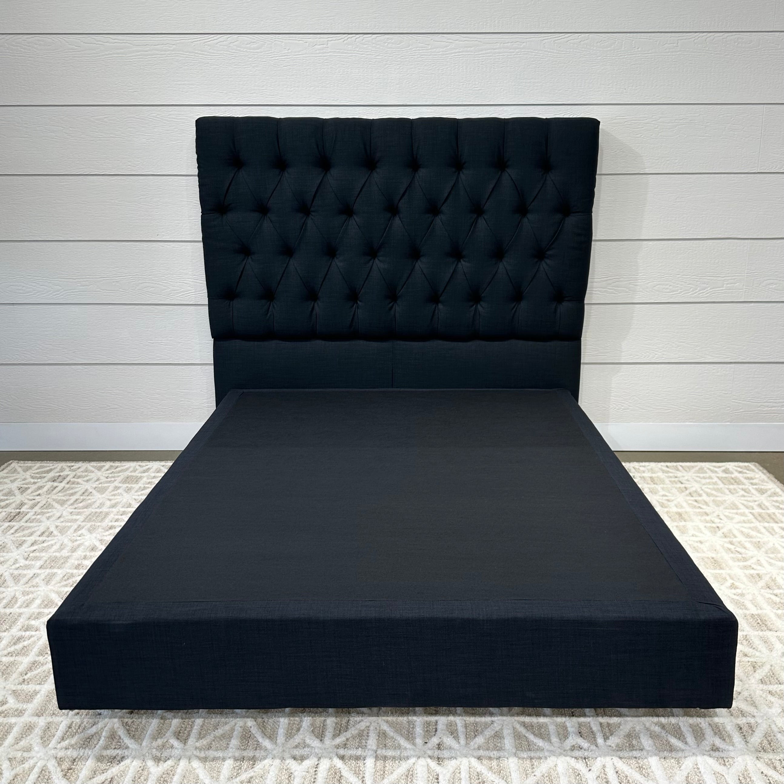 Hampton Upholstered Bedhead & Floating Base - Lunar Night