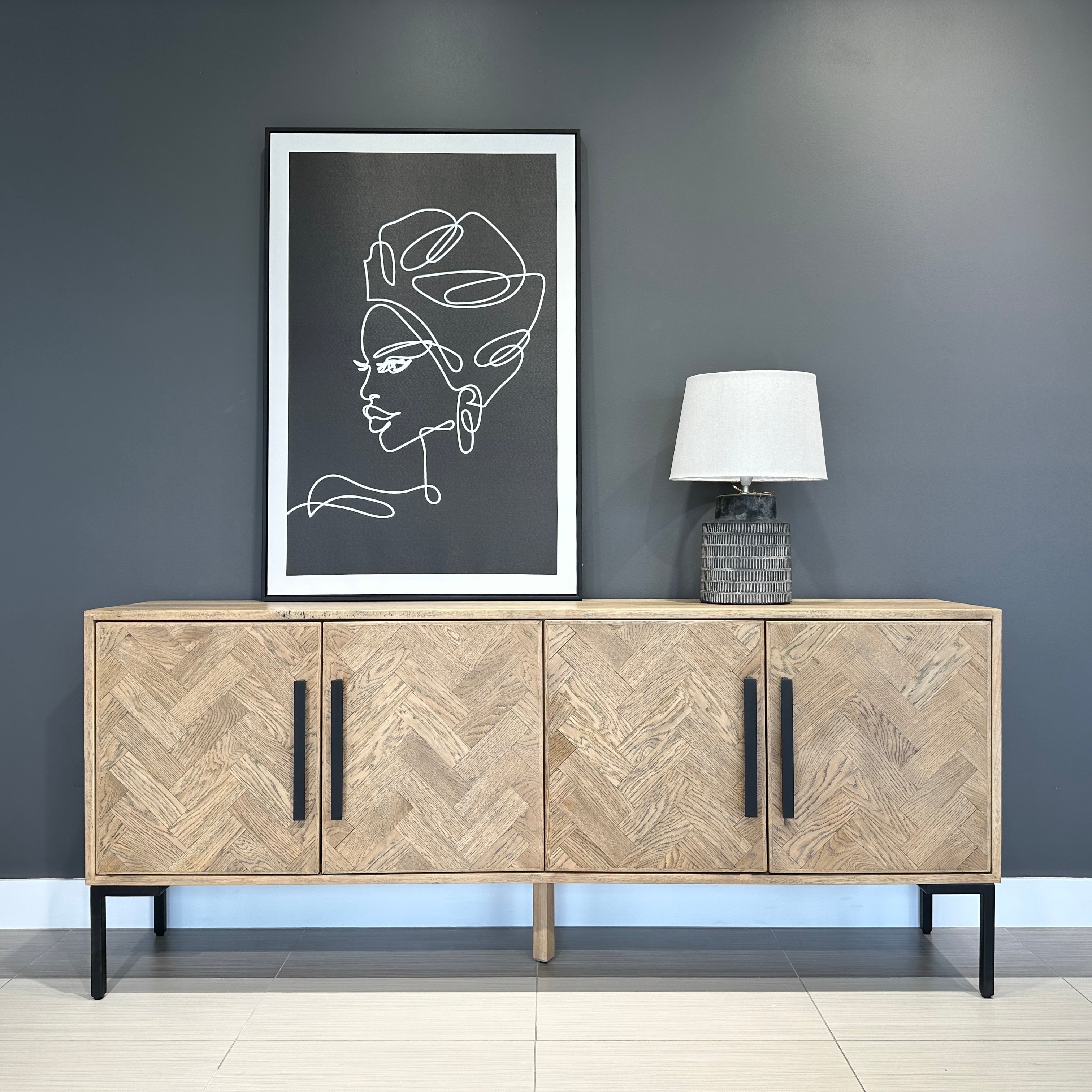 Glenelg Sideboard - Oak Wood w/ Warm Oak Finish