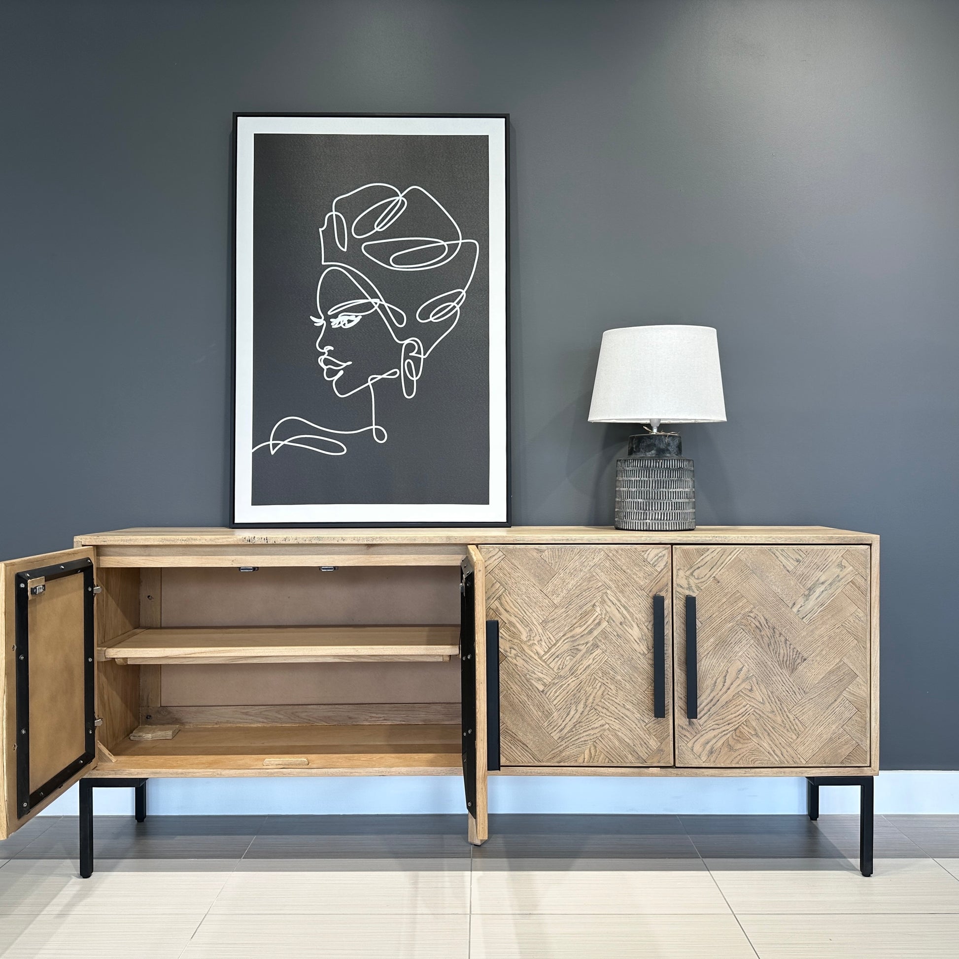 Glenelg Sideboard - Oak Wood w/ Warm Oak Finish