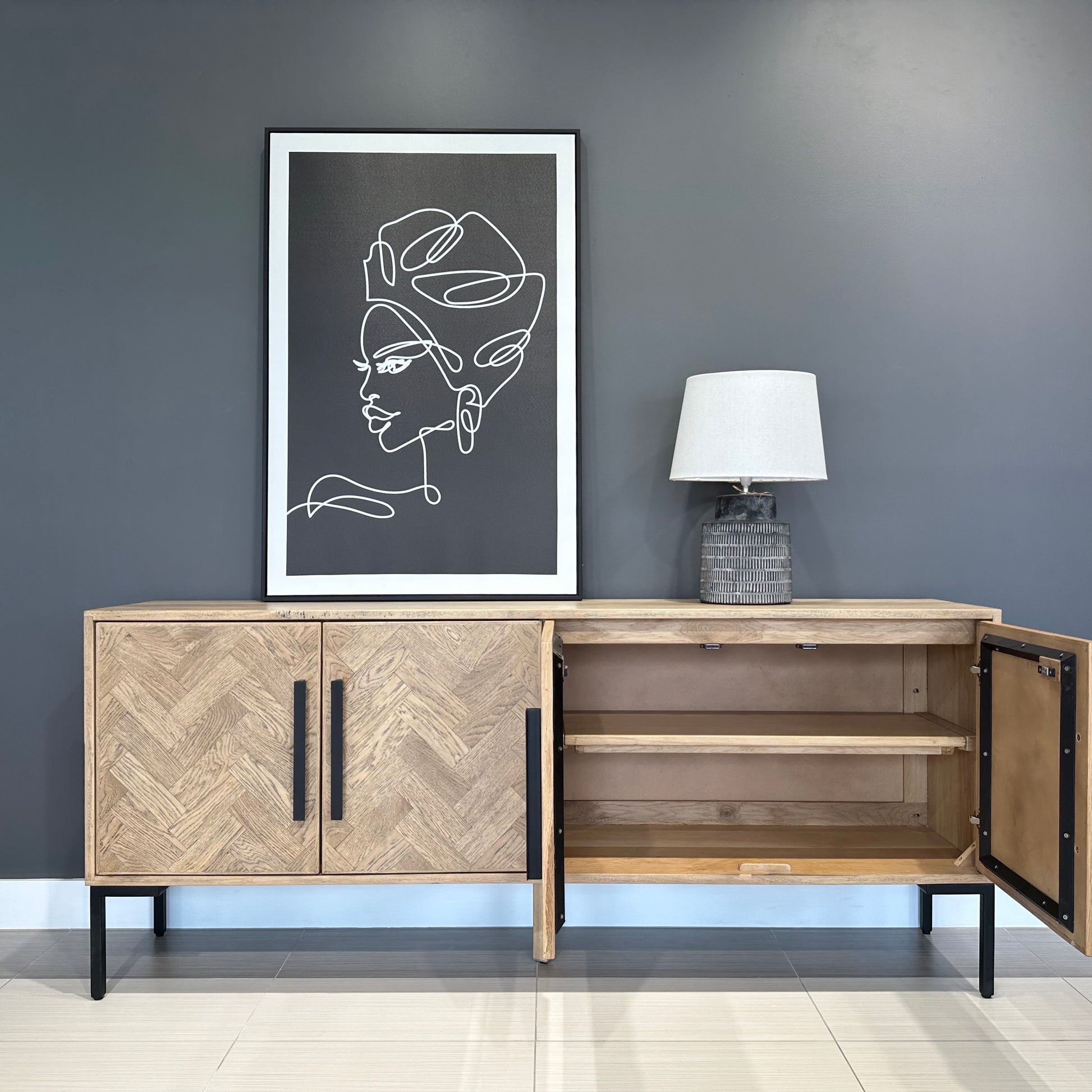 Glenelg Sideboard - Oak Wood w/ Warm Oak Finish
