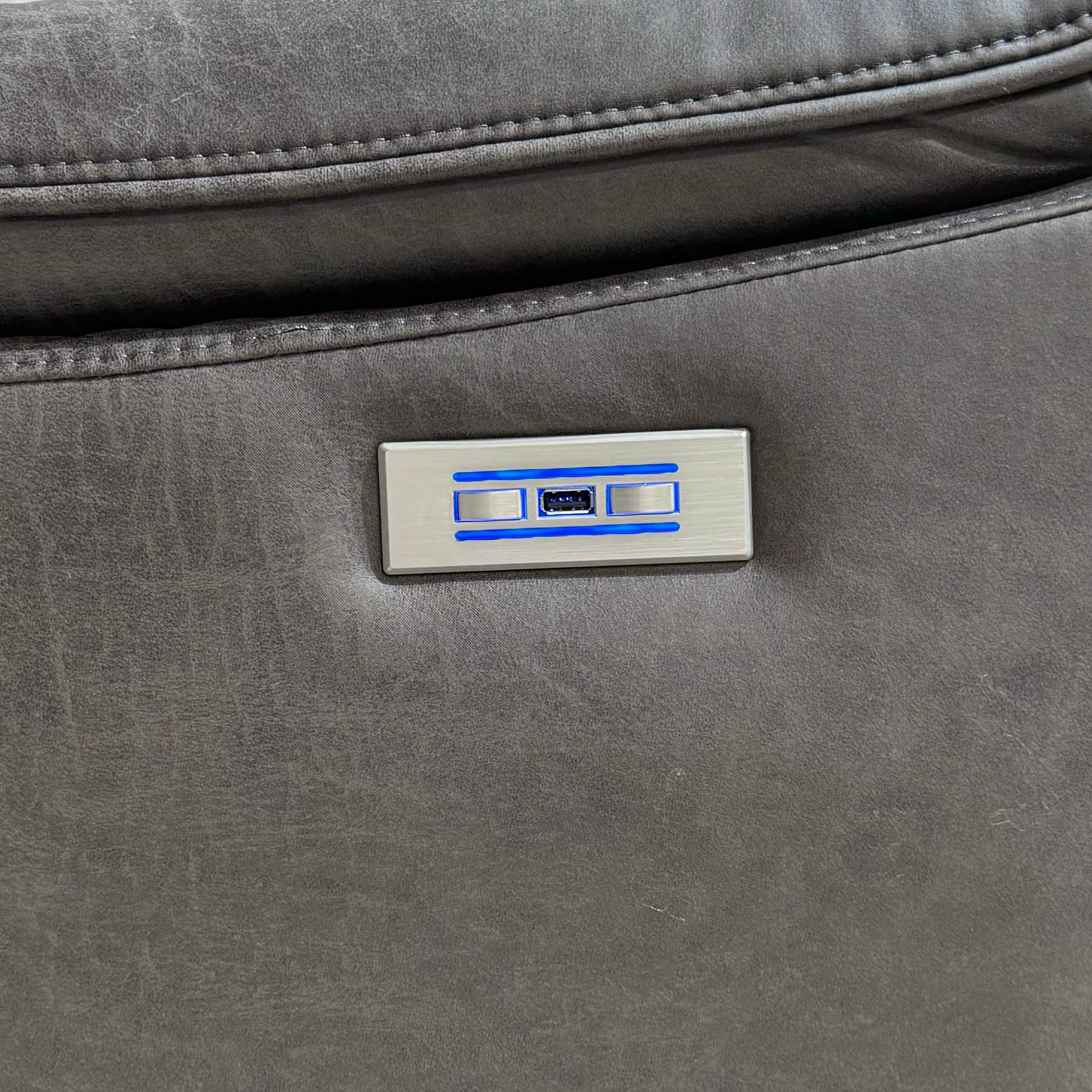 Luiz 3 Seater Electric Sofa - Black Leather Air