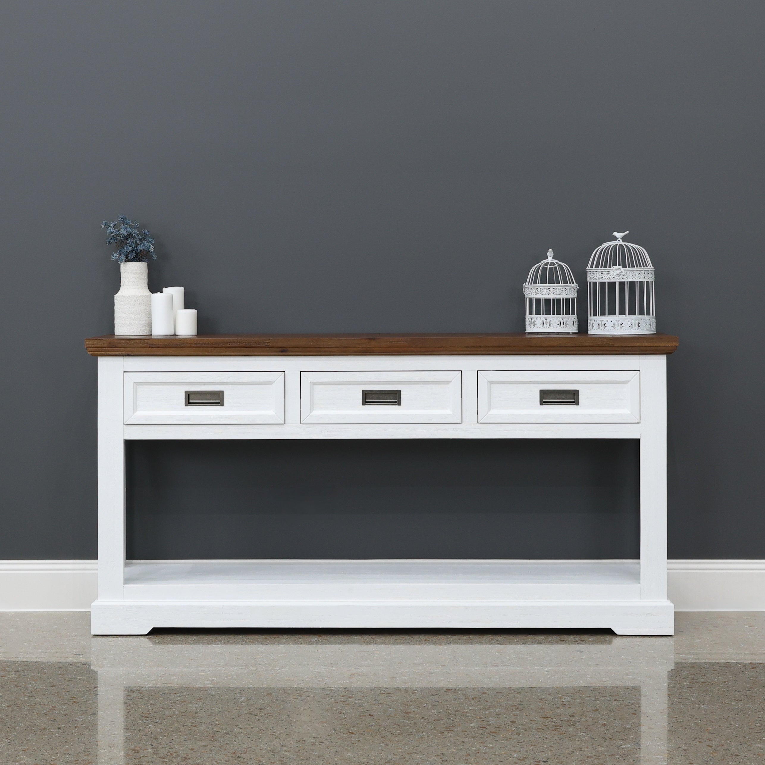 Provedore Two Tone Console Table w/ 3 Drawers